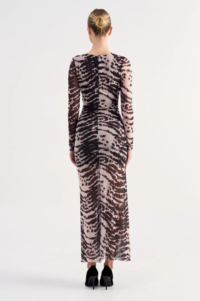 Suboo Alexis Long Sleeve Maxi Dress - Animal - Image 3