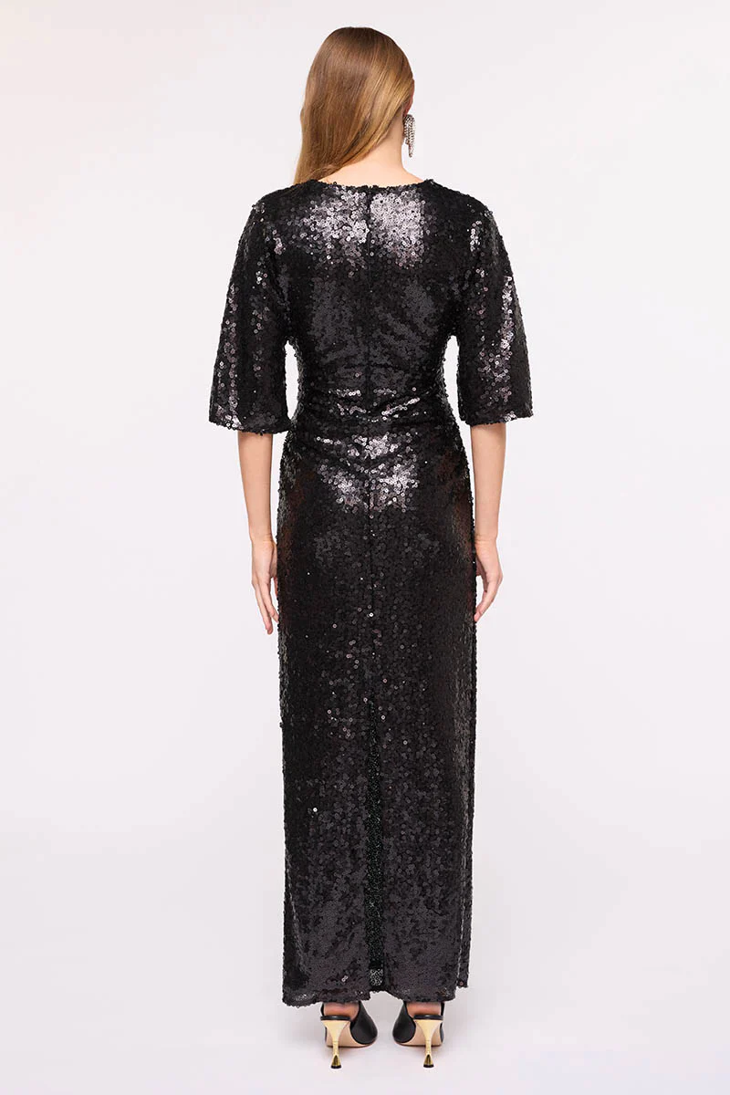 Suboo Ava Sequin Cape Maxi Dress - Black - Image 3