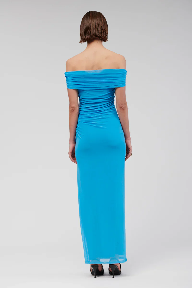 Suboo Christy Blue Off Shoulder Maxi Dress - Blue - Image 4