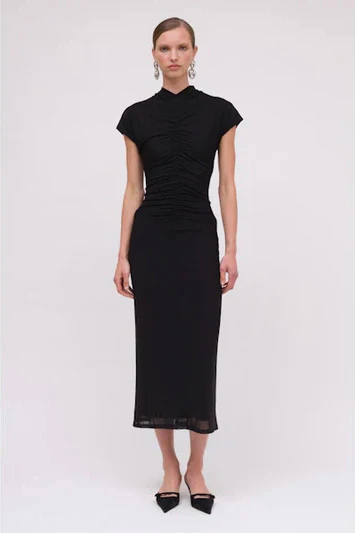 Suboo Christy Mesh Cap Sleeve Dress - Black
