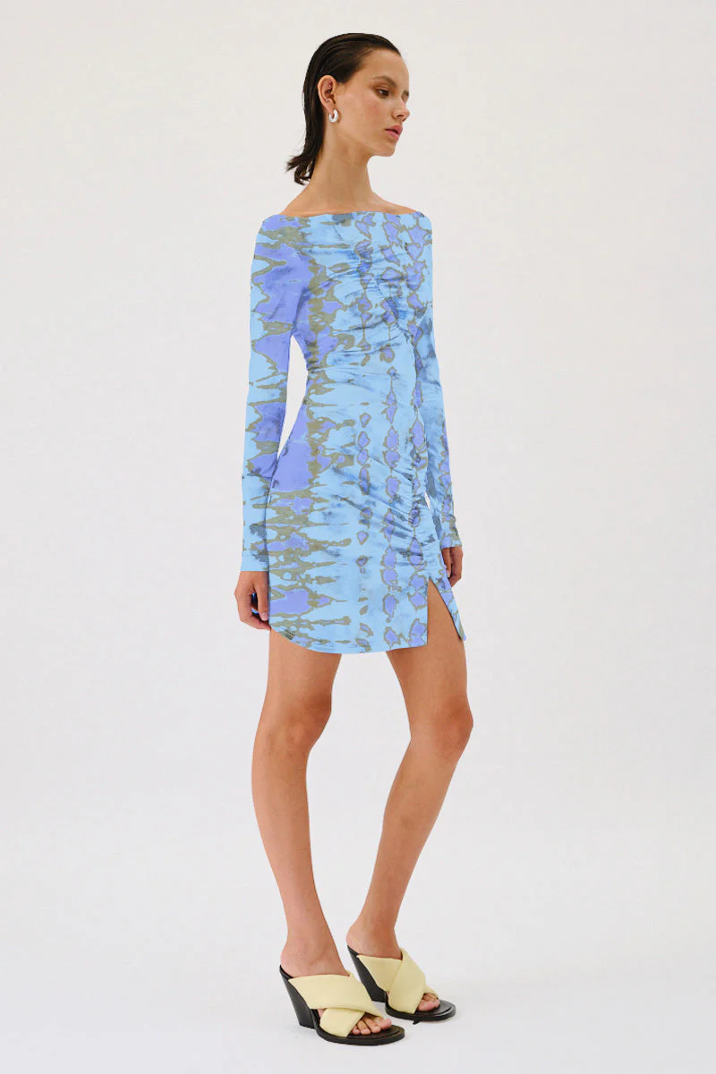 Suboo Claudia Long Sleeved Mini Dress - Ice Blue - Image 2
