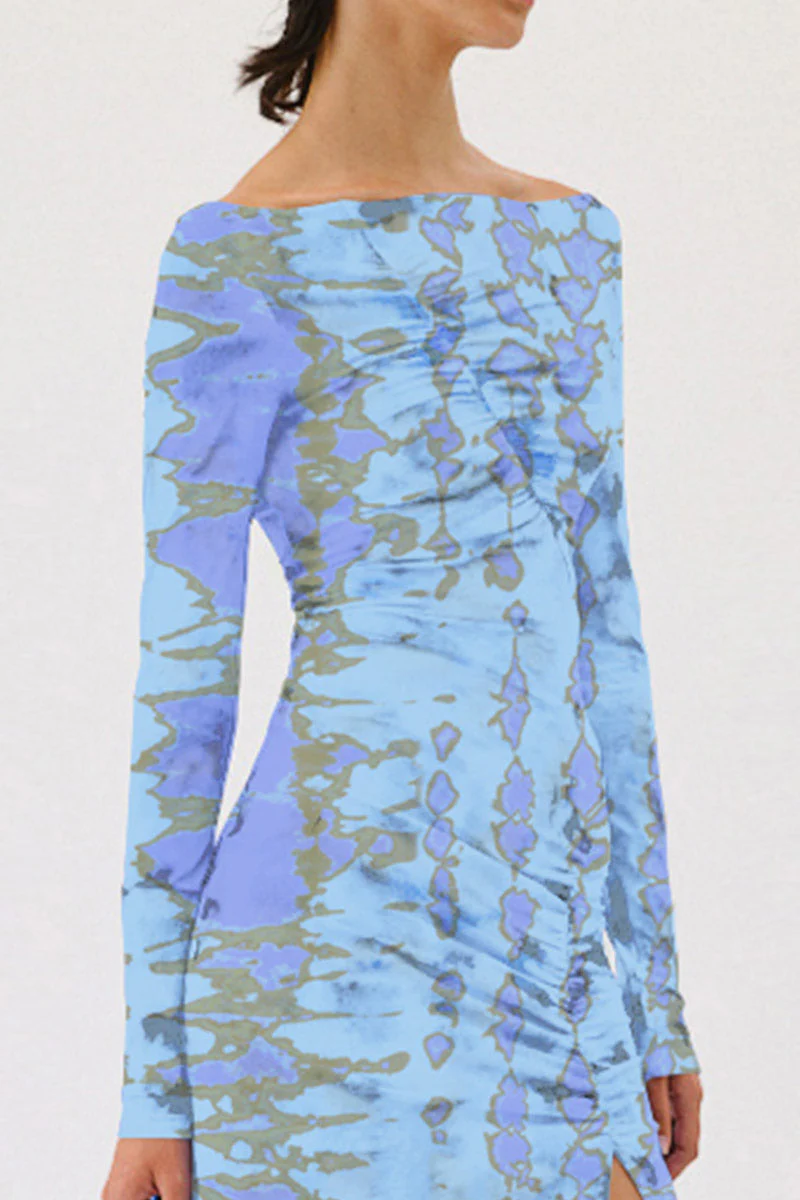 Suboo Claudia Long Sleeved Mini Dress - Ice Blue - Image 3