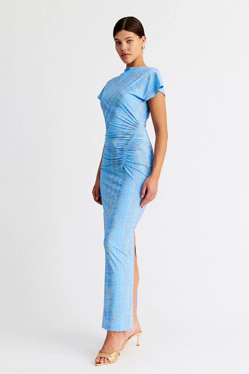 Suboo Claudia Short Sleeve Maxi Dress - Ice Blue - Image 2