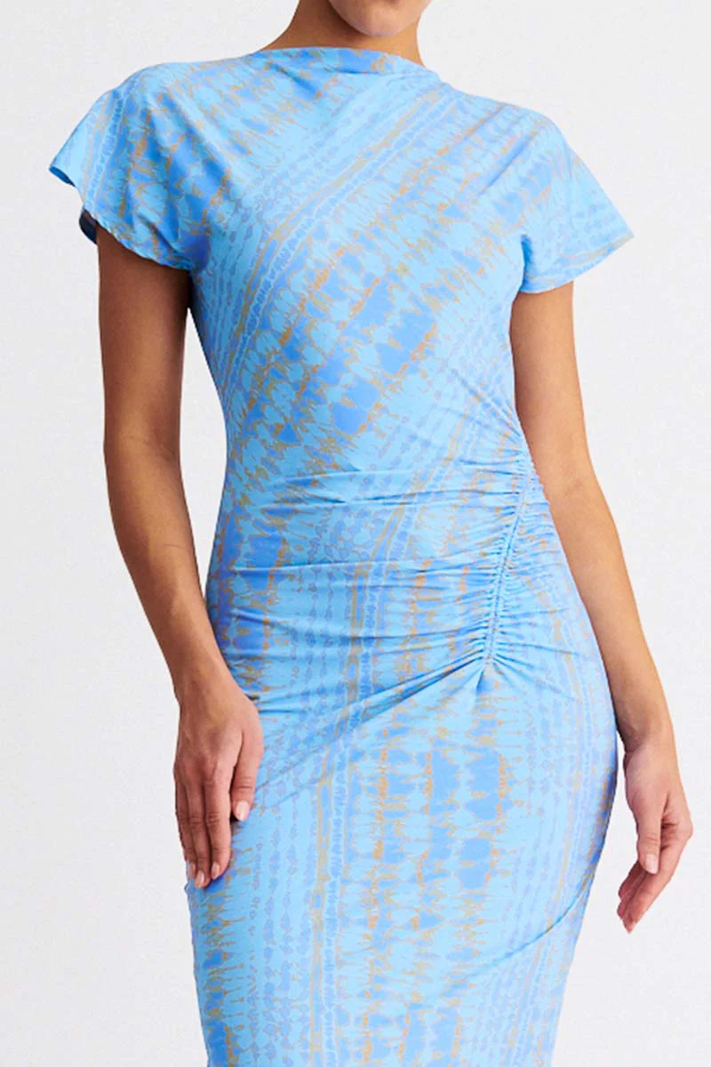 Suboo Claudia Short Sleeve Maxi Dress - Ice Blue - Image 4