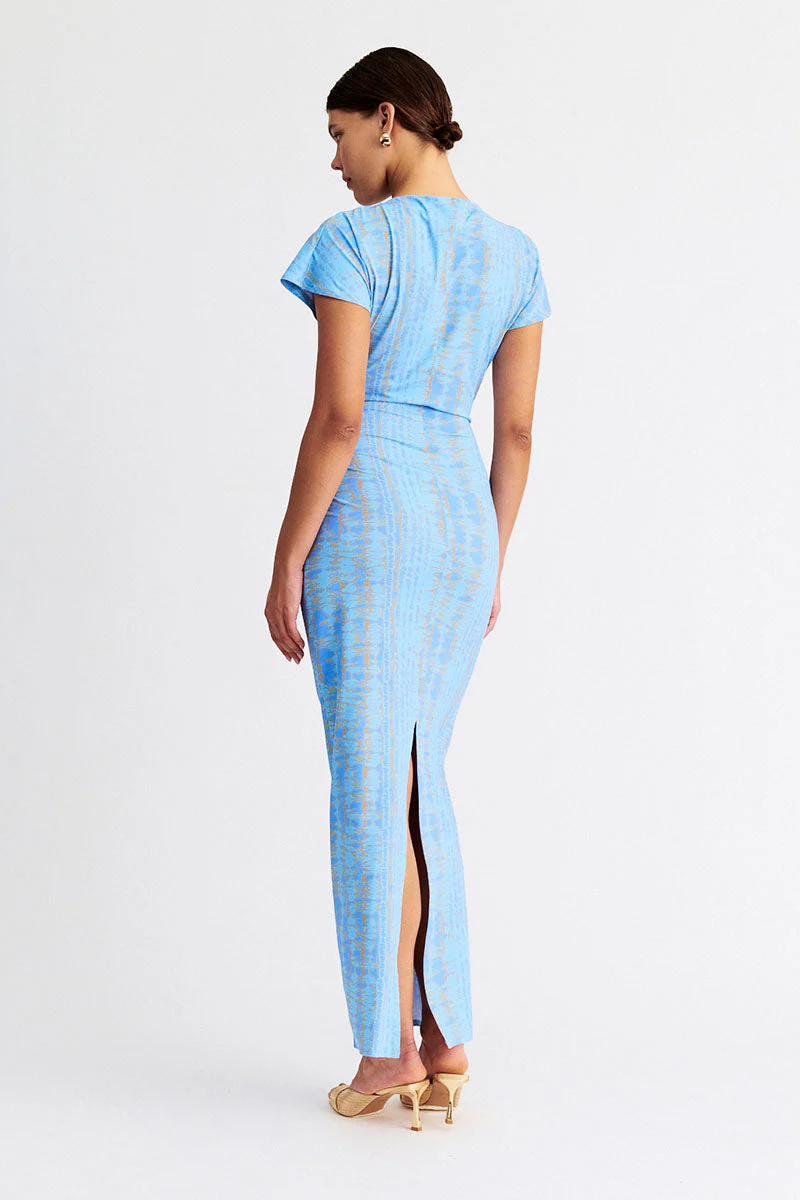 Suboo Claudia Short Sleeve Maxi Dress - Ice Blue - Image 5