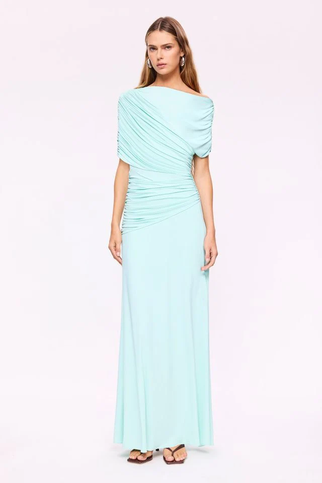 Suboo Emily Draped Ruched Maxi Dress - Mint