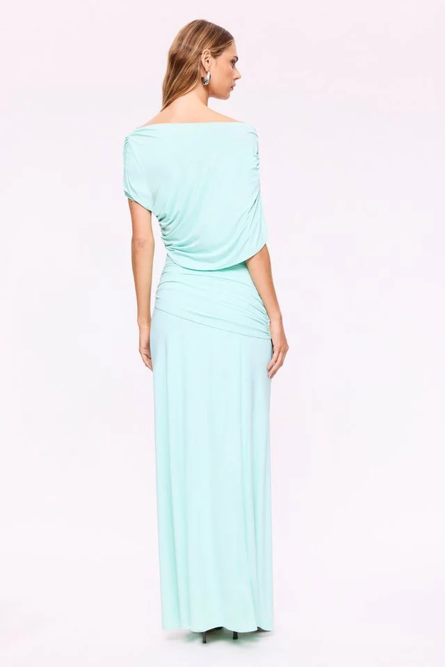 Suboo Emily Draped Ruched Maxi Dress - Mint - Image 3