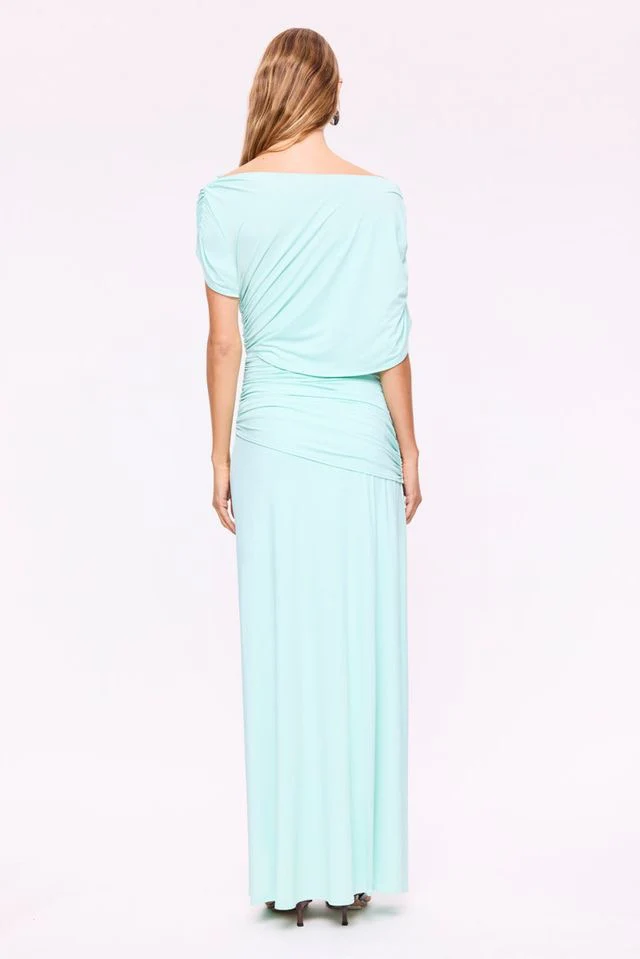 Suboo Emily Draped Ruched Maxi Dress - Mint - Image 4