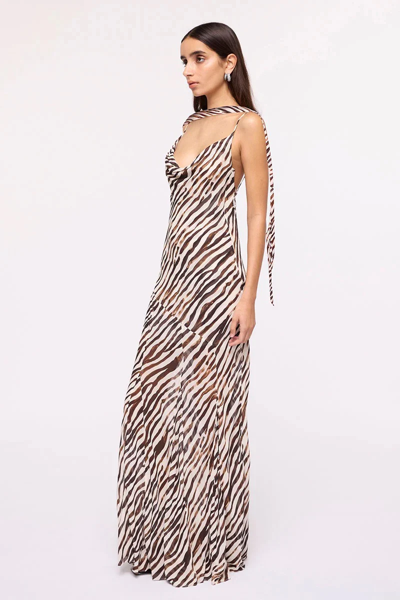 Suboo GiGi Zebra Maxi Dress - Zebra Animal Print - Image 3