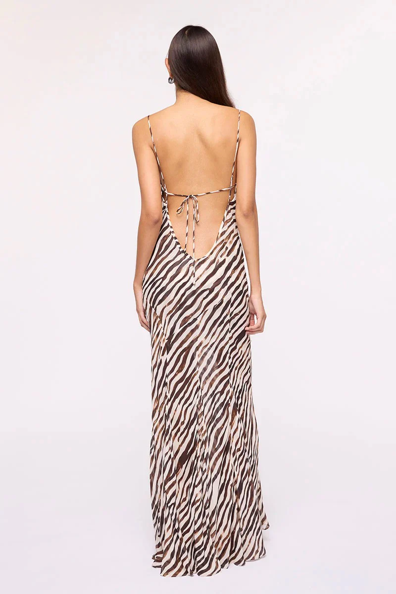 Suboo GiGi Zebra Maxi Dress - Zebra Animal Print - Image 4