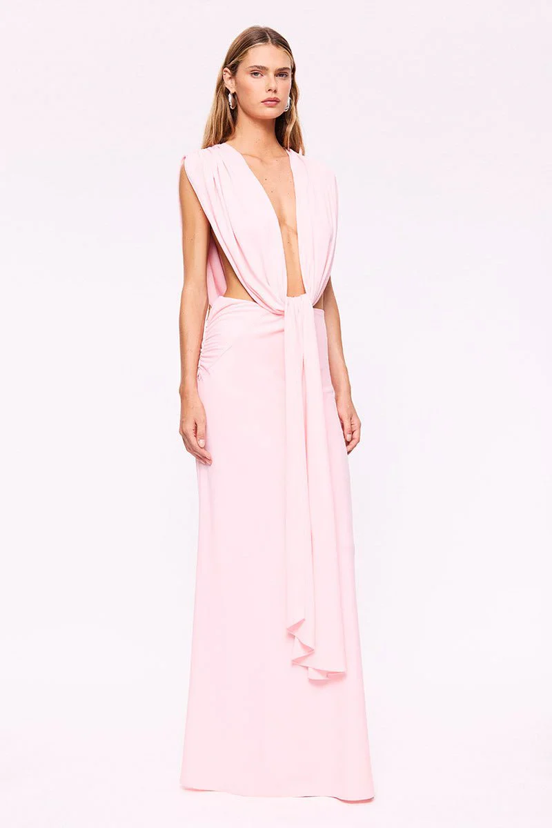 Suboo Jasmine Cutout Draped Gown - Pink - Image 2