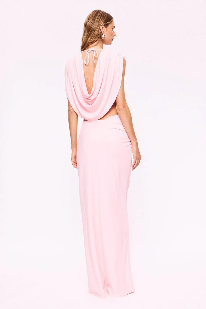 Suboo Jasmine Cutout Draped Gown - Pink - Image 3