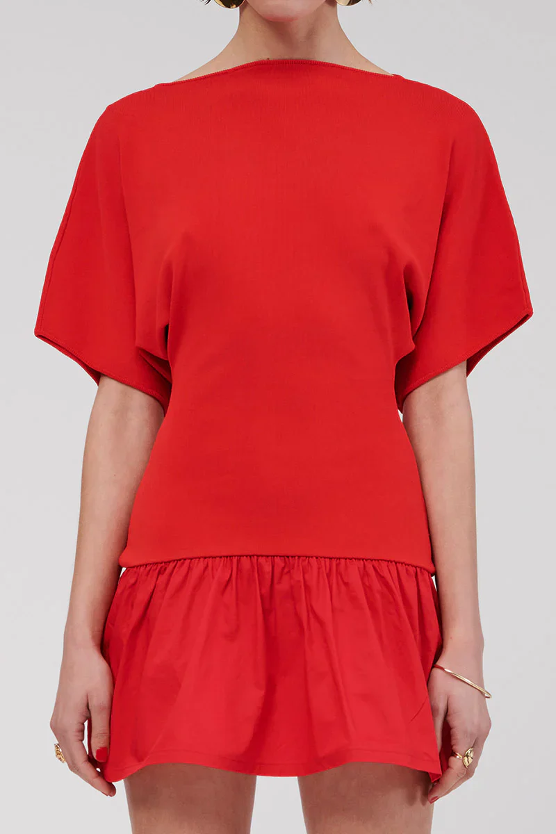 Suboo Naples Drop Waist Mini Dress - Red - Image 2