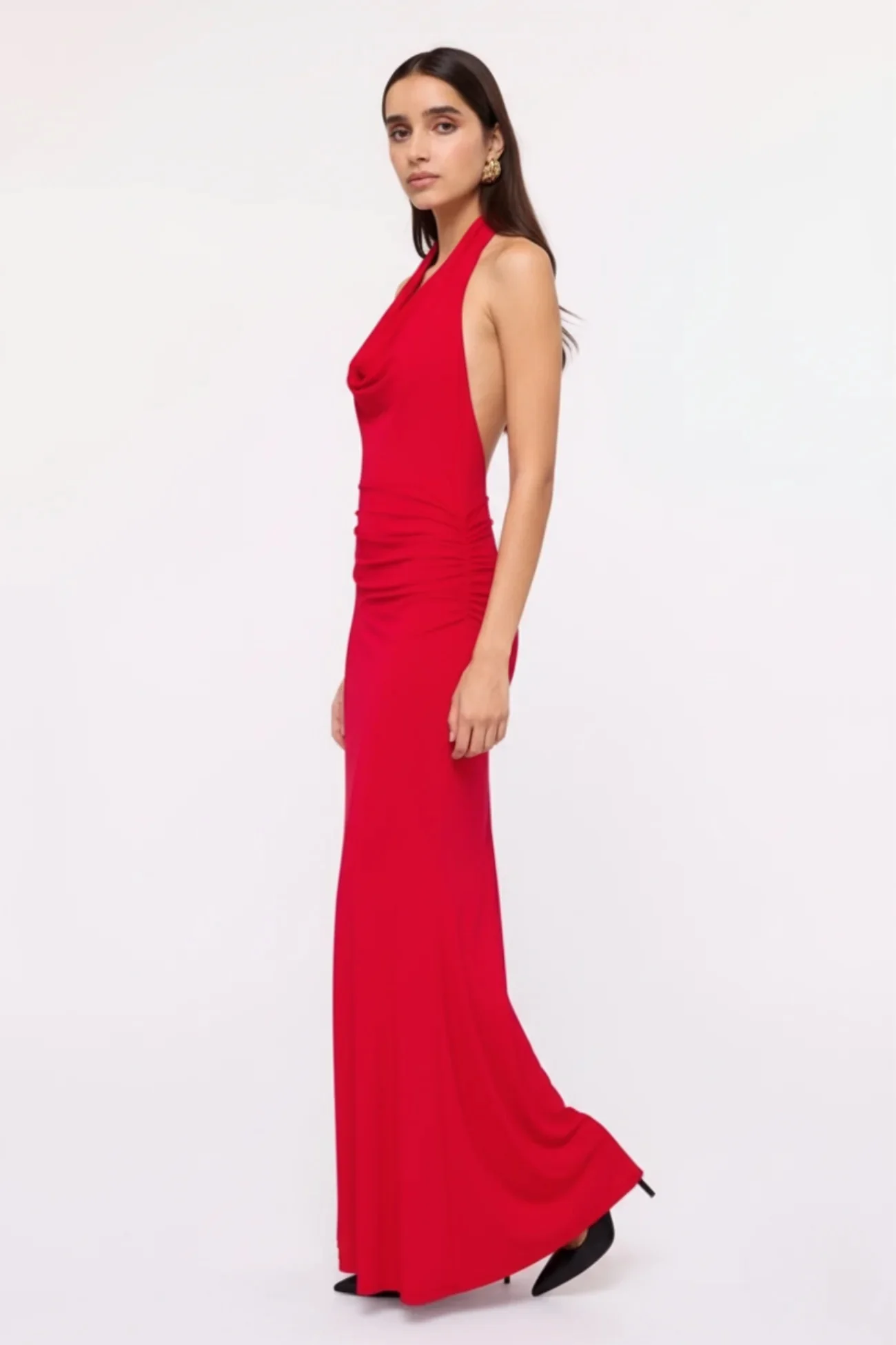 Suboo Ruby Halter Maxi Dress - Cherry Red - Image 2