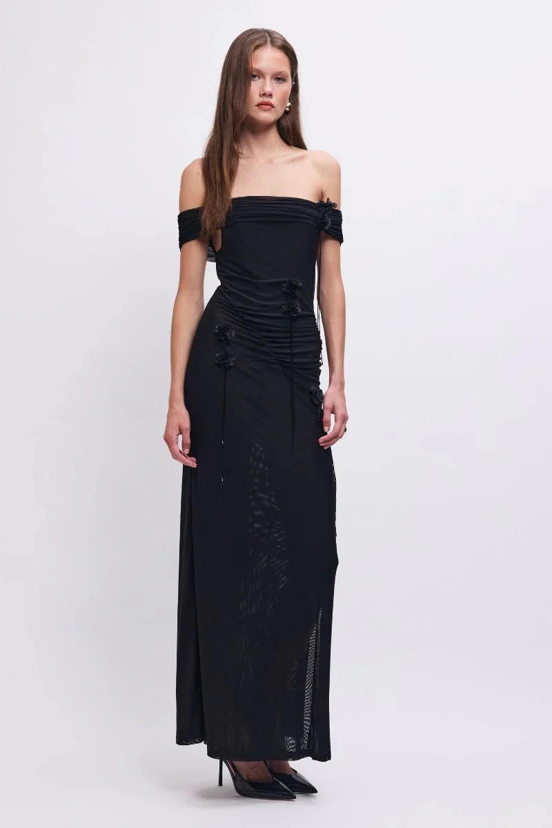 Suboo Sal Mesh Embellished Midi Dress - Black - Image 2