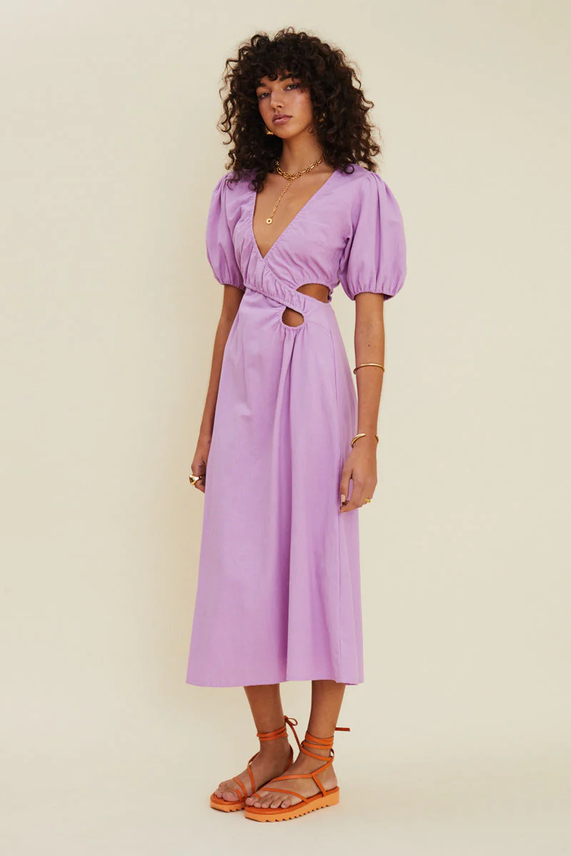 Suboo Skylar Cross Front Cut Out Maxi Dress - Lavendar - Image 2