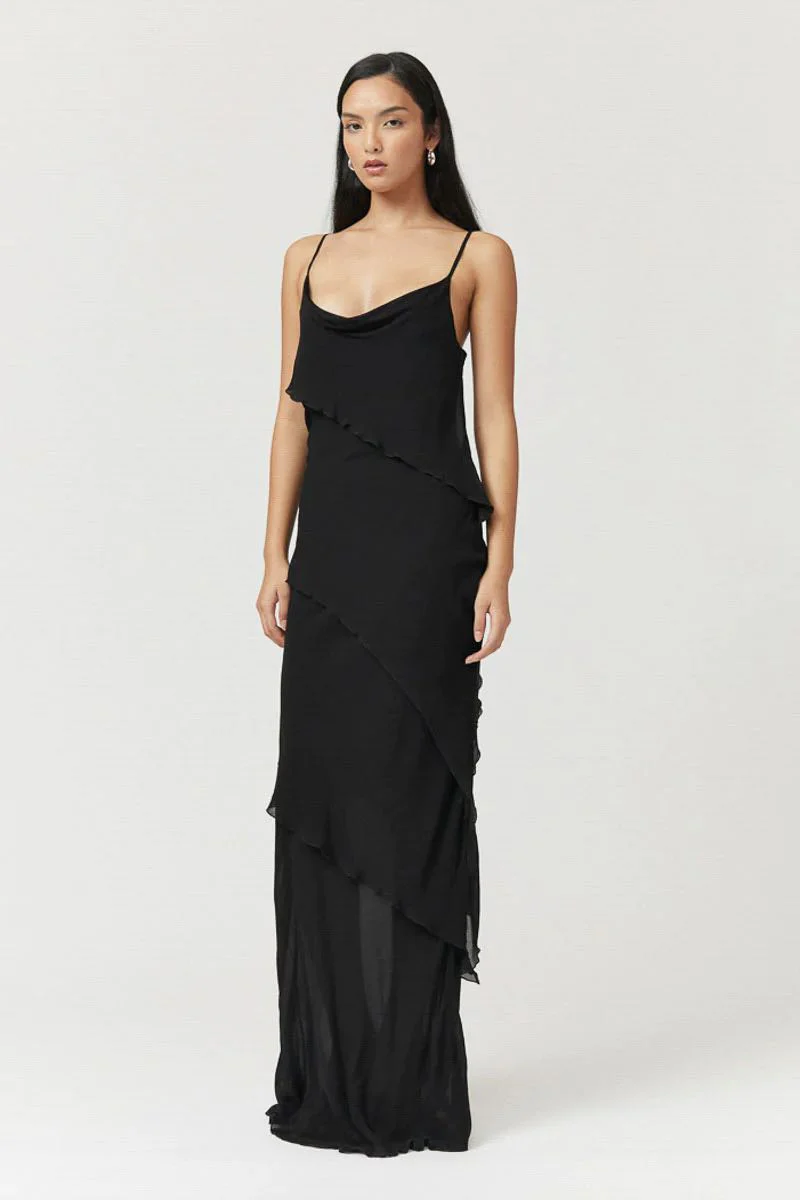 Suboo Tanya Strappy Cowl Neck Dress - Black - Image 2