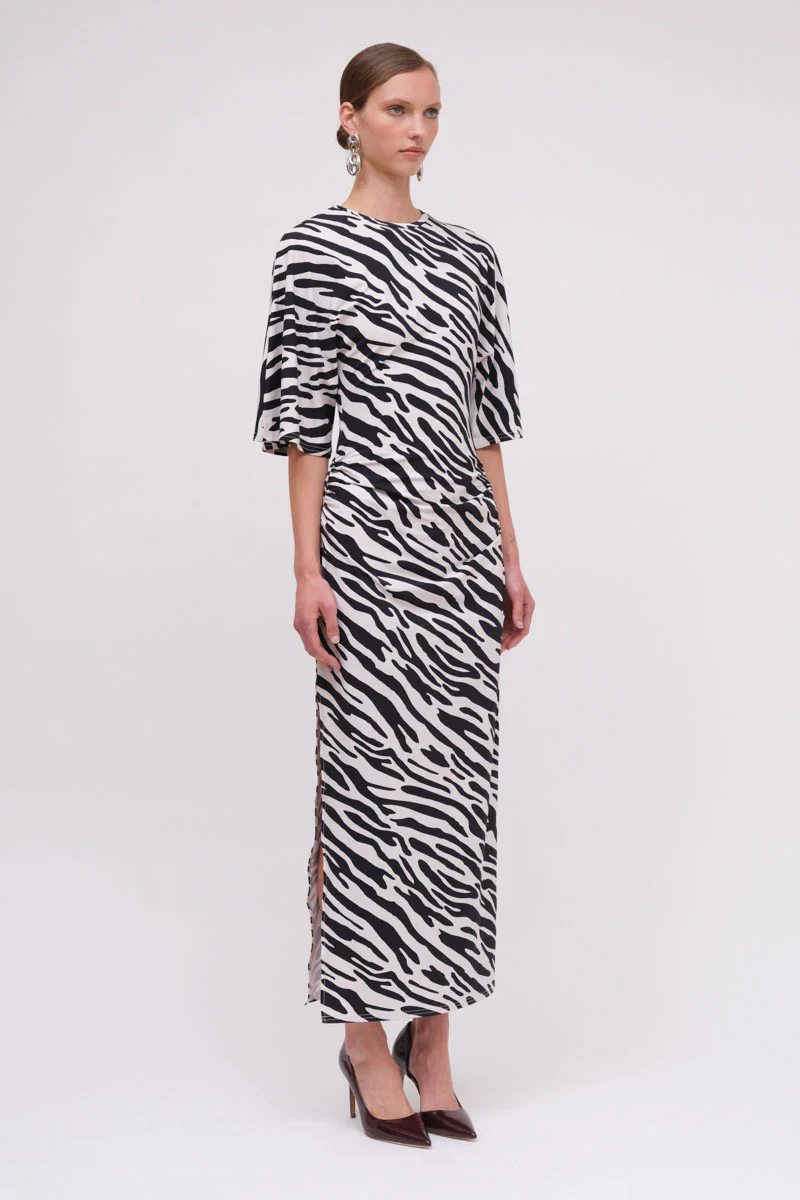 Suboo Zambezi Cape Sleeve Maxi Dress - Black & White - Image 2