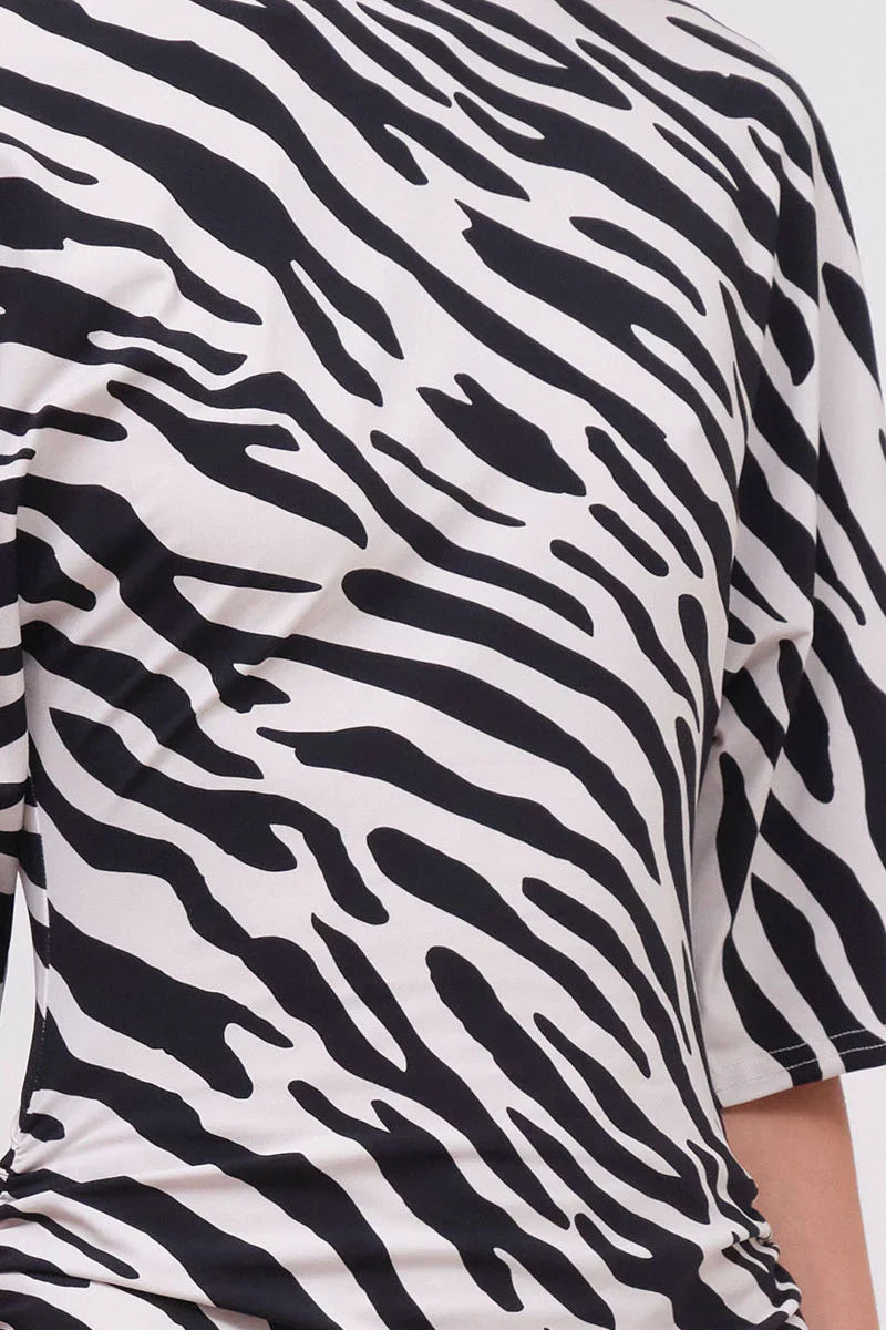 Suboo Zambezi Cape Sleeve Maxi Dress - Black & White - Image 3
