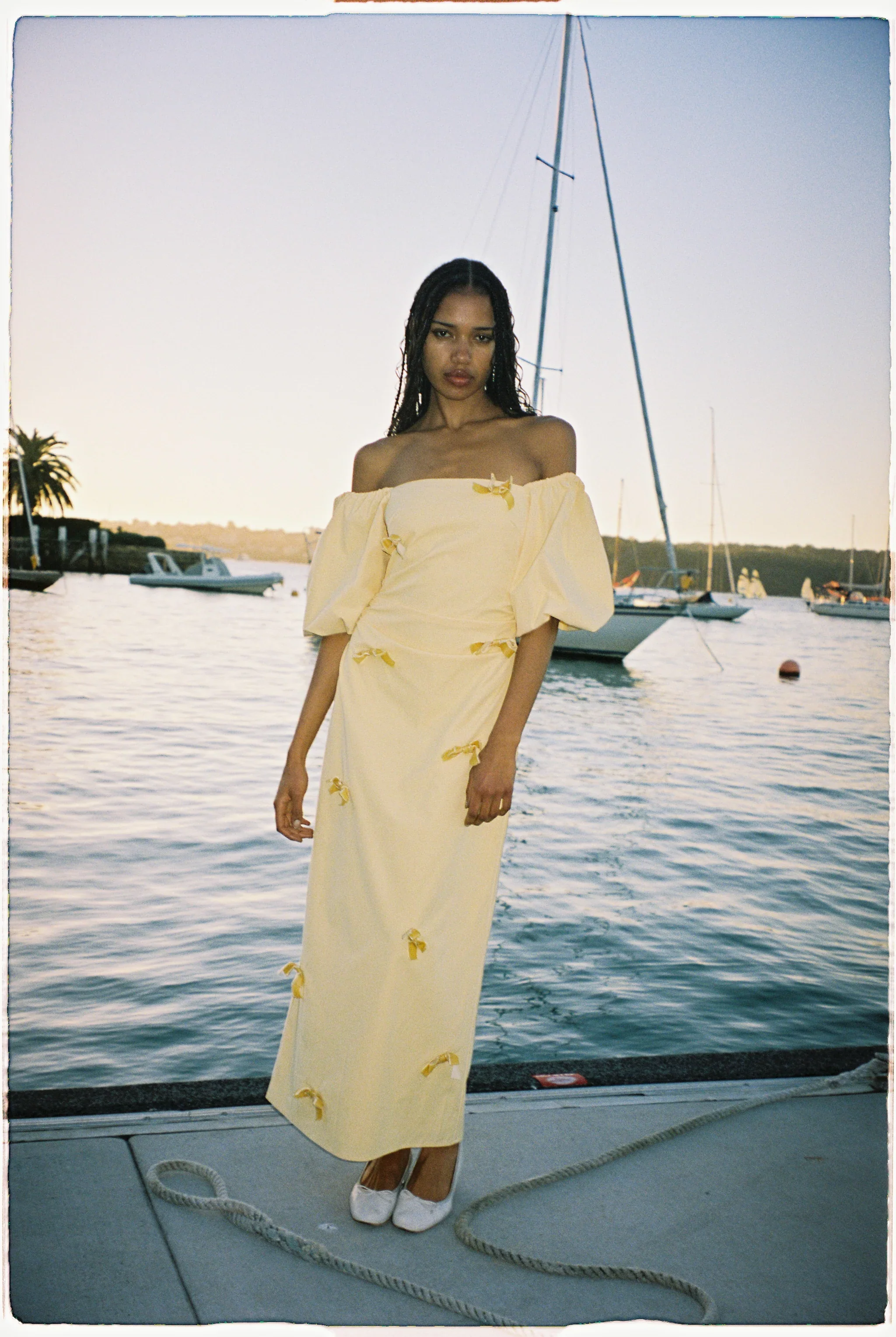 The Wolf Gang Amar Midi Dress - Butter - Image 3