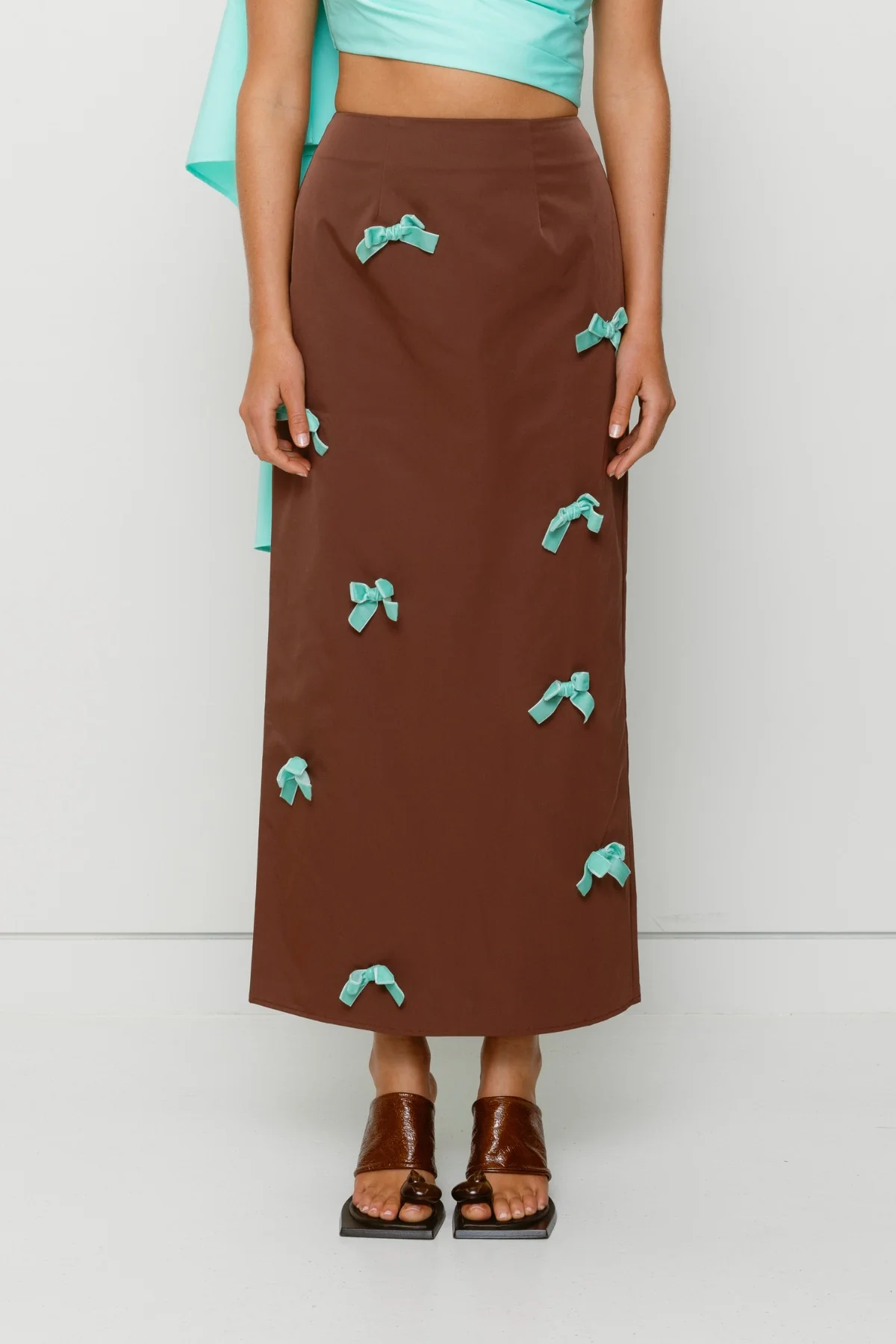 The Wolf Gang Amar Midi Skirt - Cocoa - Image 2