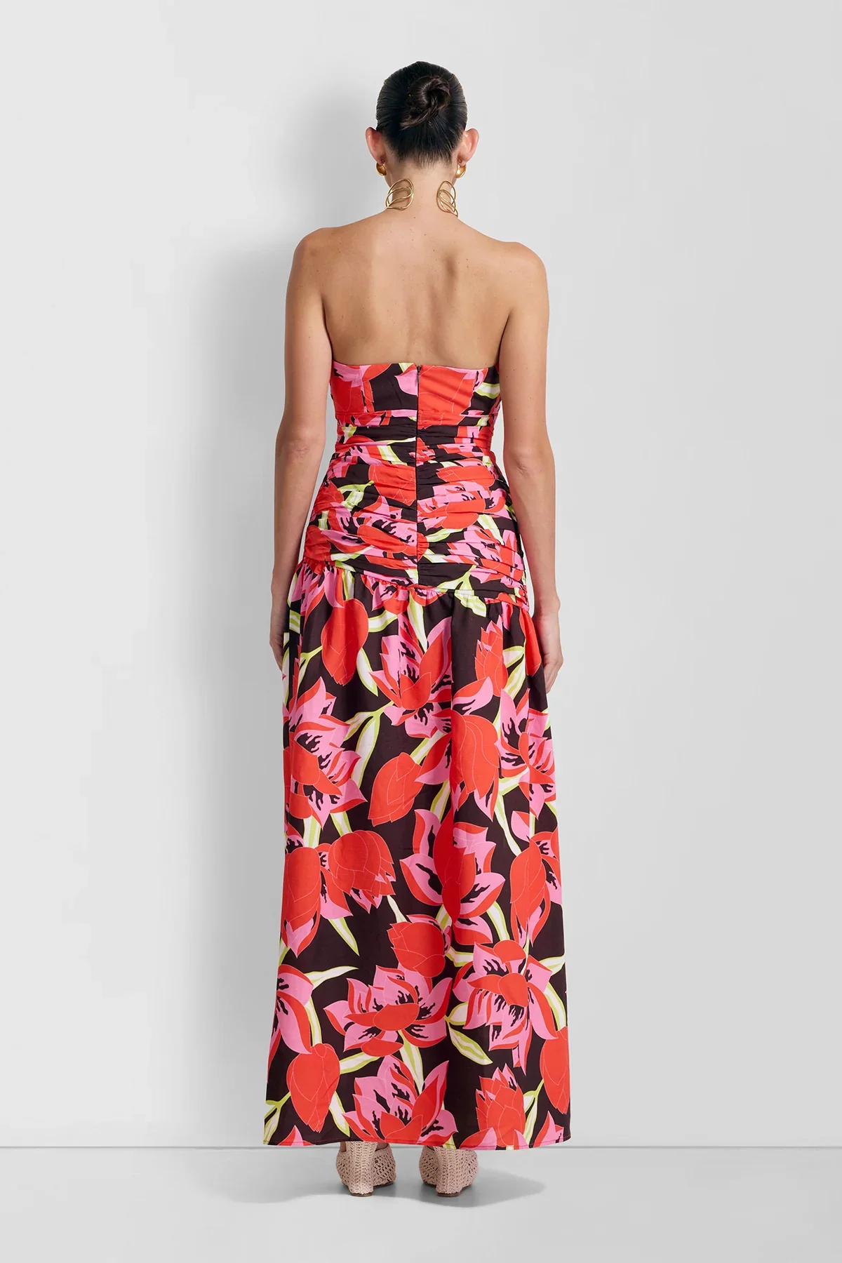 The Wolf Gang Dolcie Strapless Maxi Dress - Rojo Print - Image 8