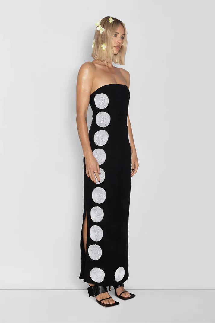 The Wolf Gang Filipa Embroidered Maxi Dress - Noir - Image 6