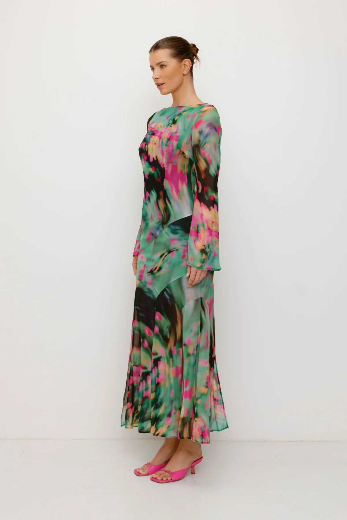 The Wolf Gang Giselle Maxi Dress - Verde Blur - Image 2