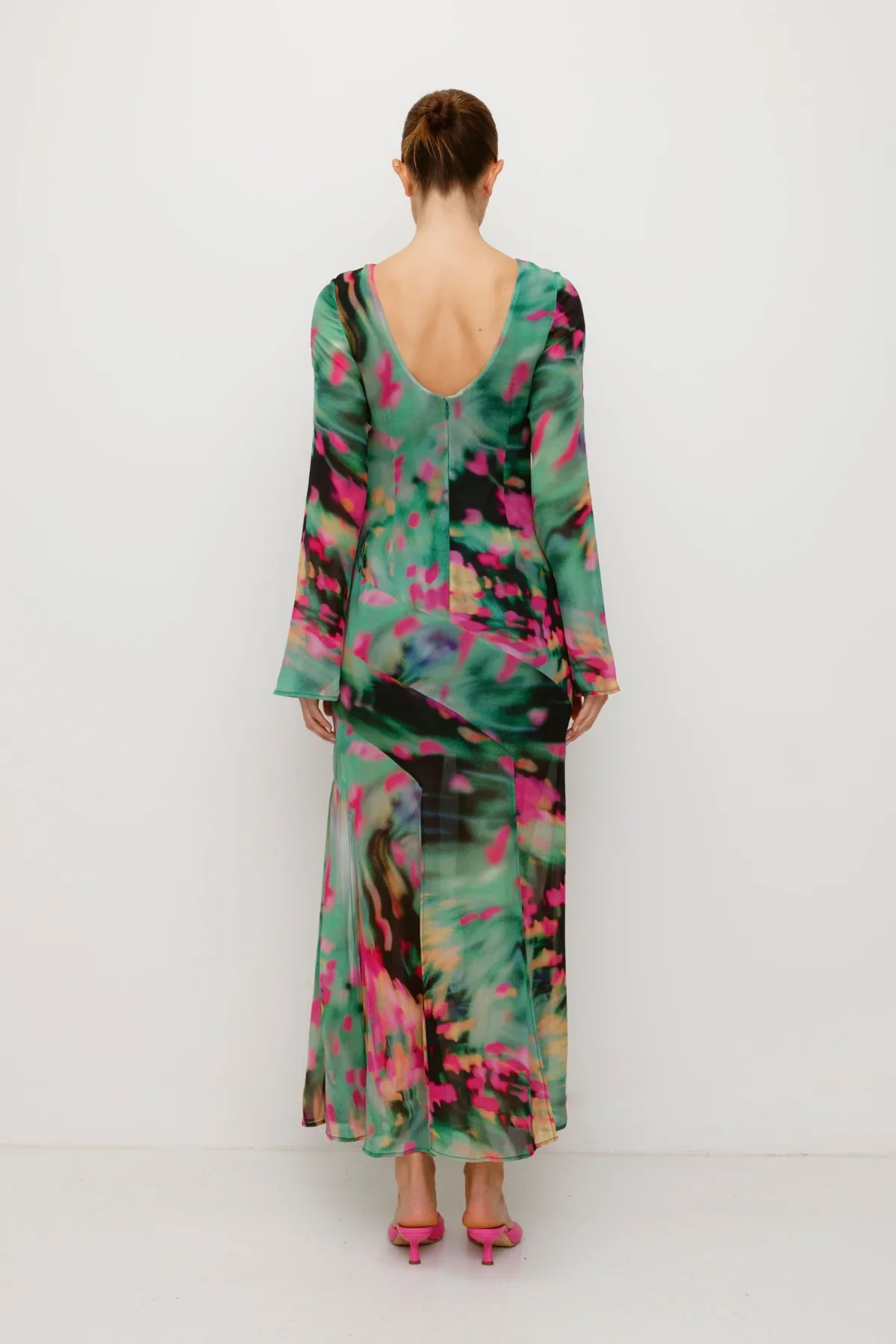 The Wolf Gang Giselle Maxi Dress - Verde Blur - Image 3