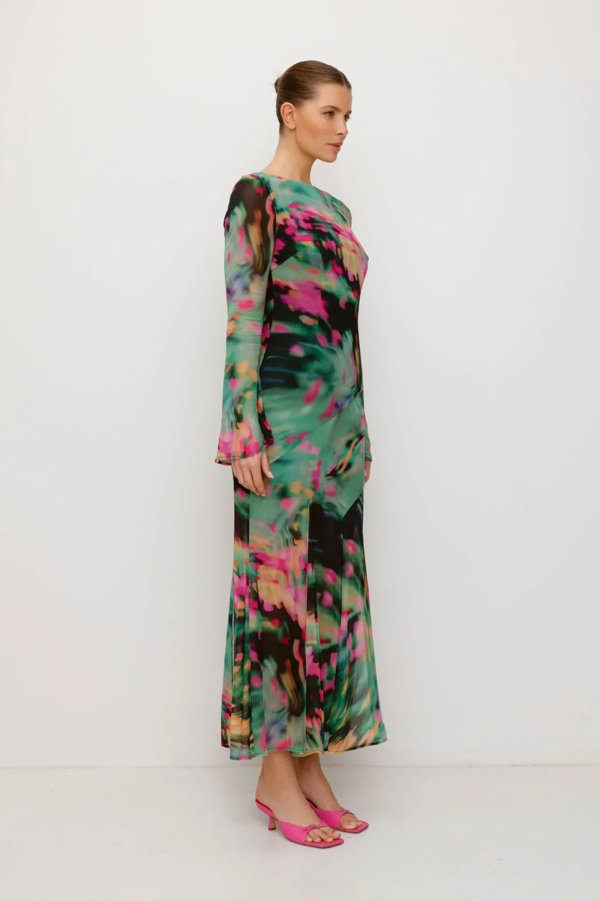 The Wolf Gang Giselle Maxi Dress - Verde Blur - Image 4