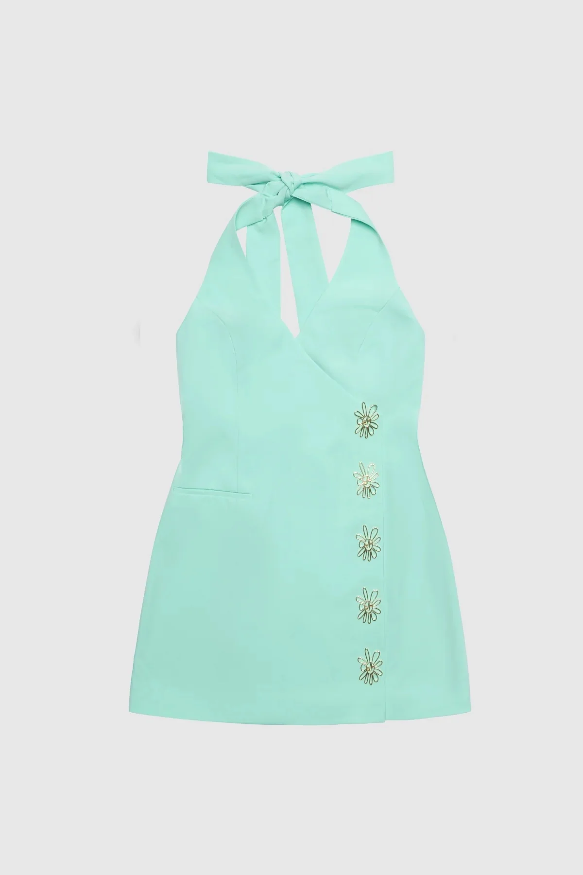 The Wolf Gang Inka Mini Vest Dress - Aqua - Image 3