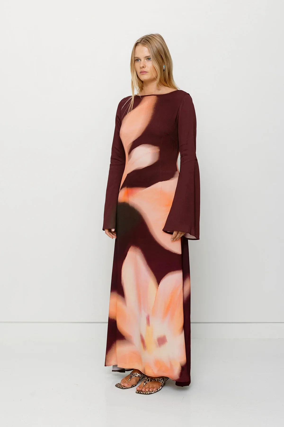 The Wolf Gang Leona Maxi Dress - Cocoa Flower - Image 2