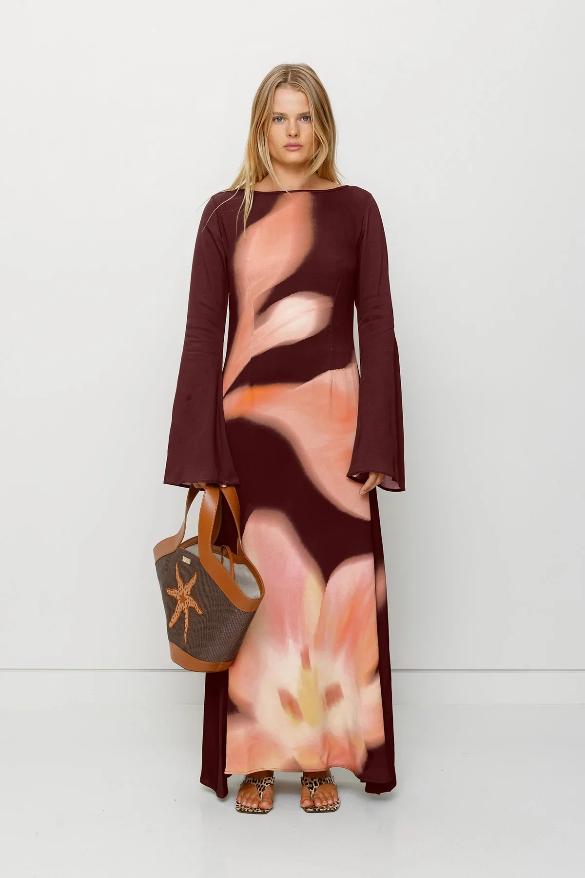 The Wolf Gang Leona Maxi Dress - Cocoa Flower - Image 4
