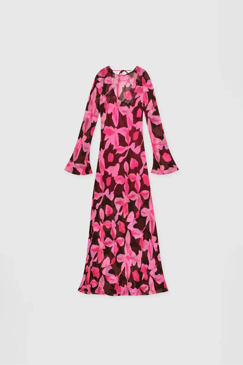 The Wolf Gang Lottie Maxi Dress - Pink Chocolate Floral - Image 8