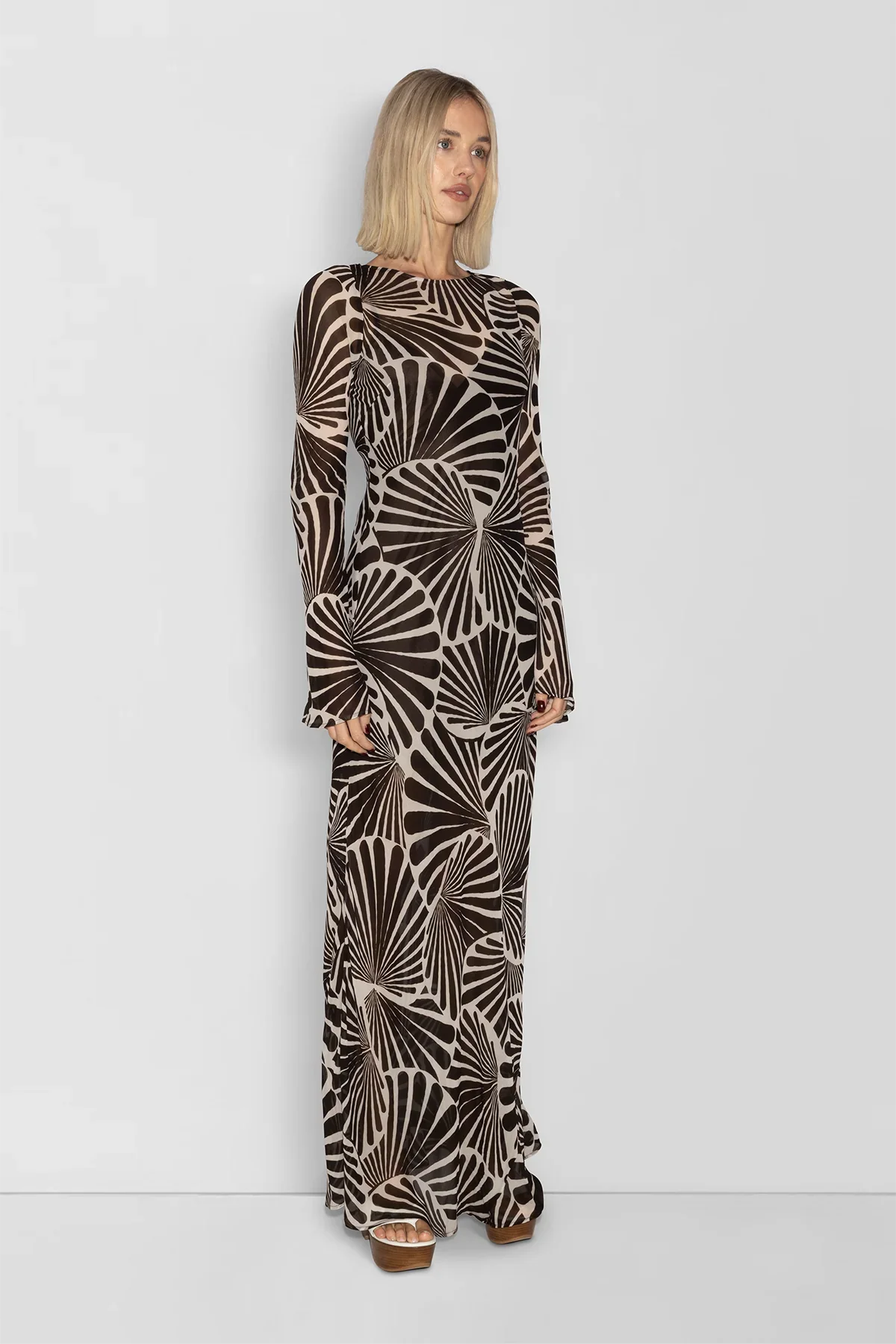 The Wolf Gang Lottie Maxi Dress - Cocoa Shell - Image 2