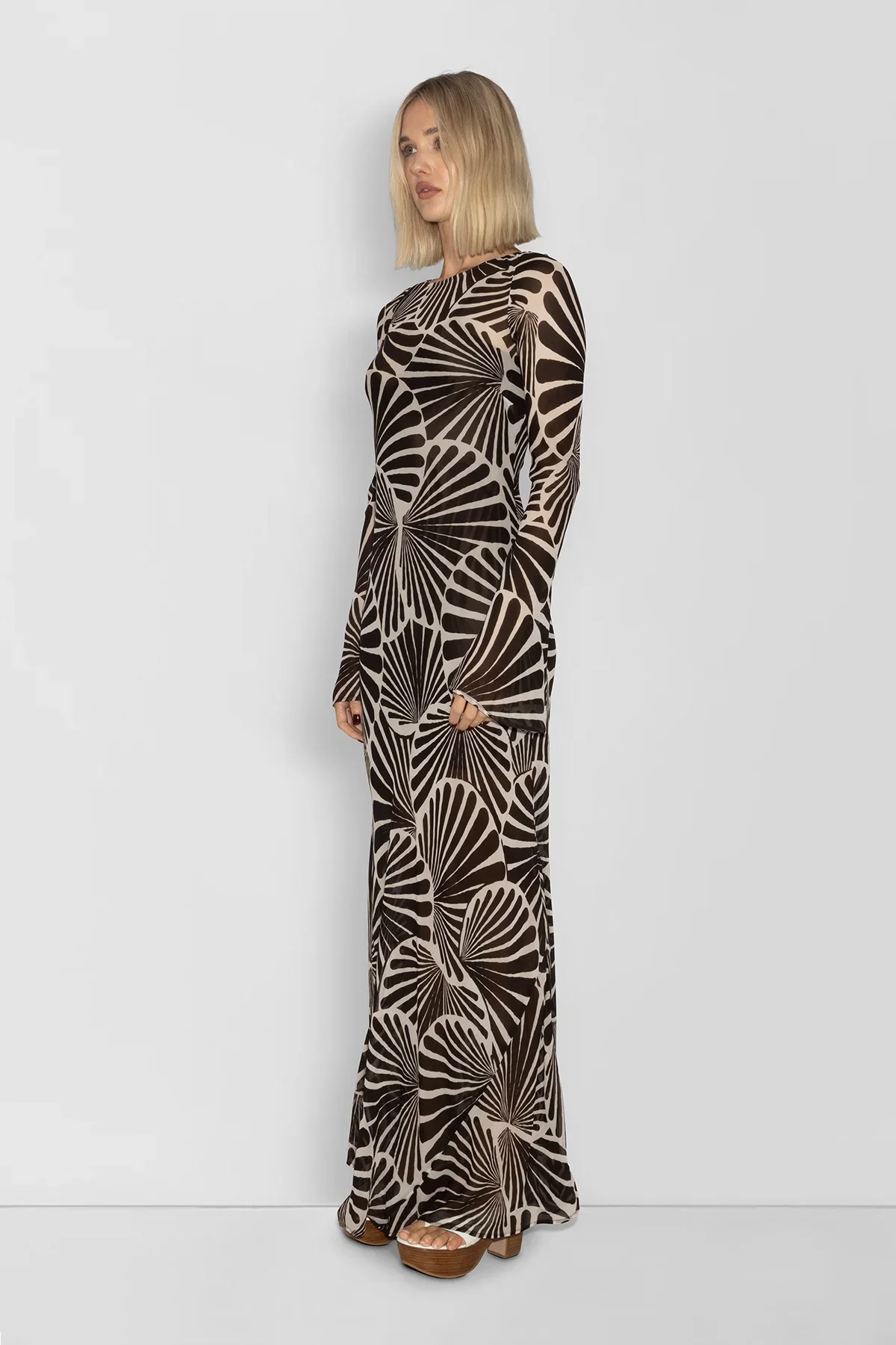 The Wolf Gang Lottie Maxi Dress - Cocoa Shell - Image 3
