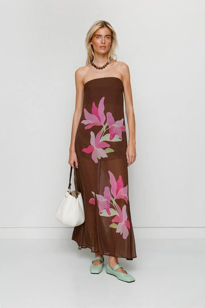 The Wolf Gang Lupa Strapless Maxi Dress - Waterlily