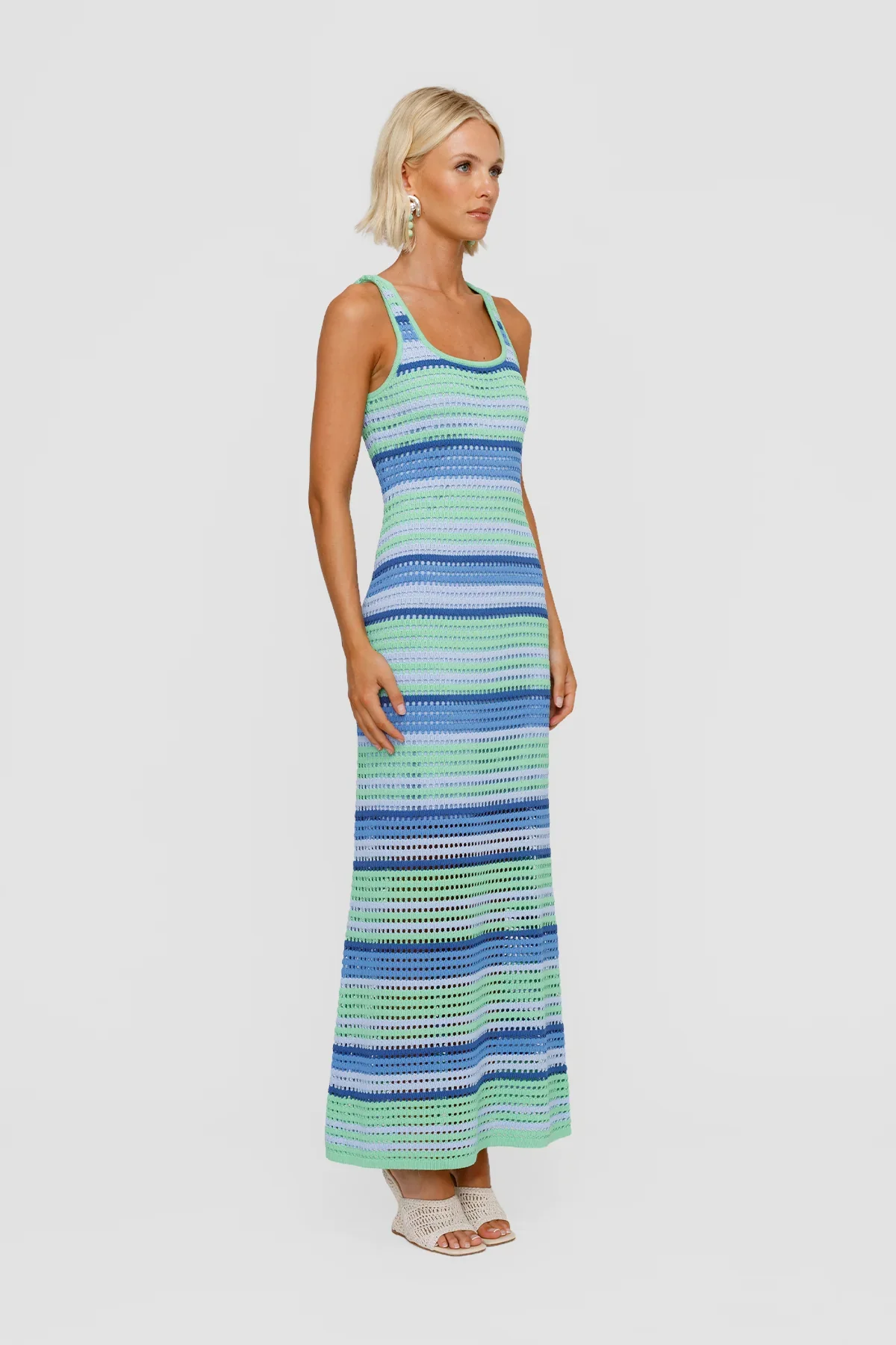 The Wolf Gang Maris Maxi Dress - Ice Stripe - Image 4