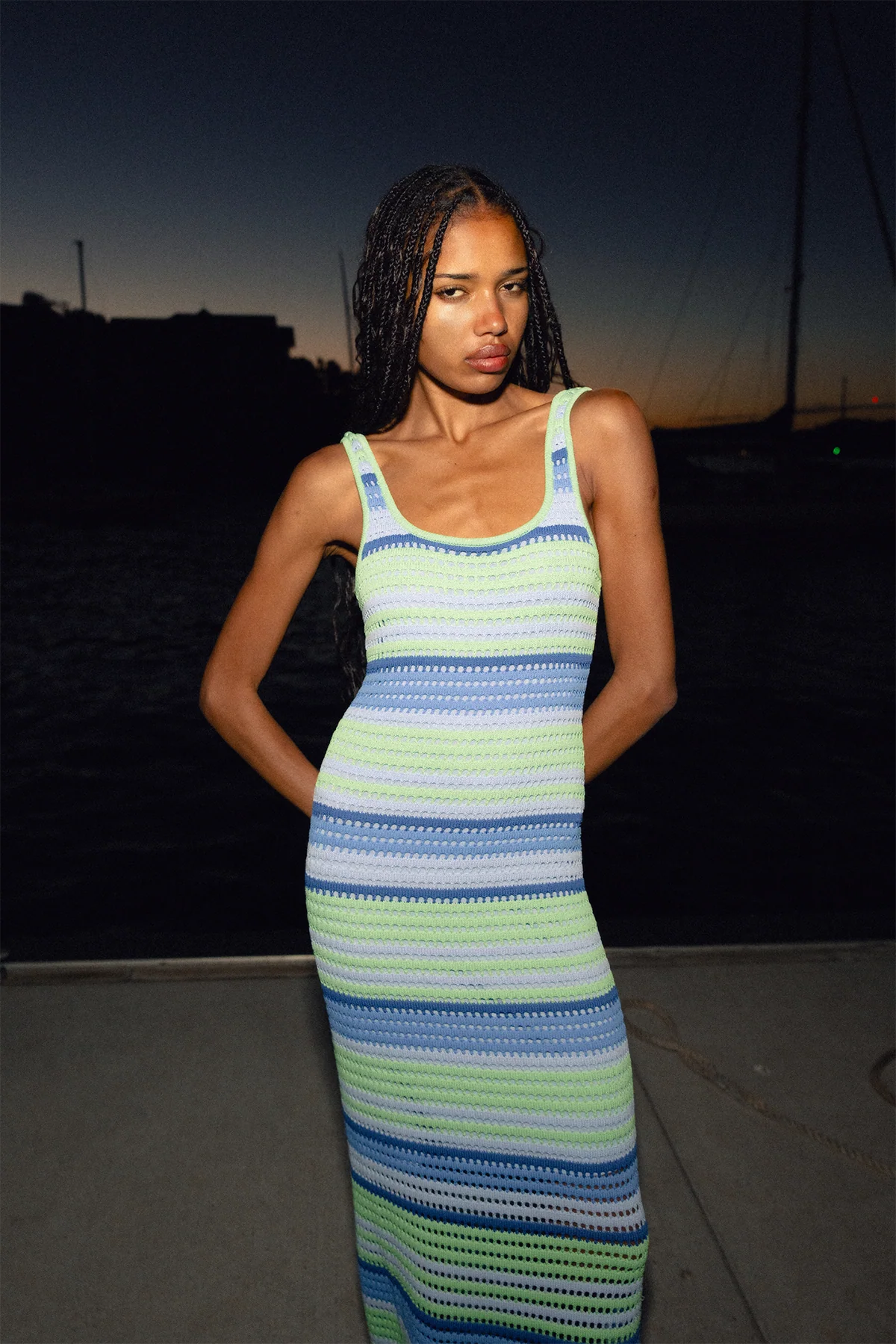 The Wolf Gang Maris Maxi Dress - Ice Stripe - Image 5