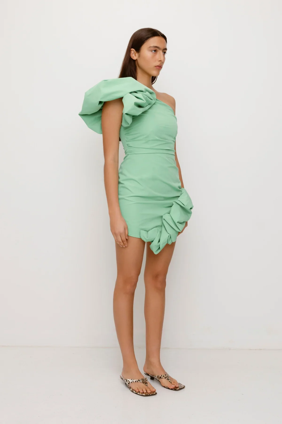 The Wolf Gang Octavia Mini Dress - Sage - Image 2