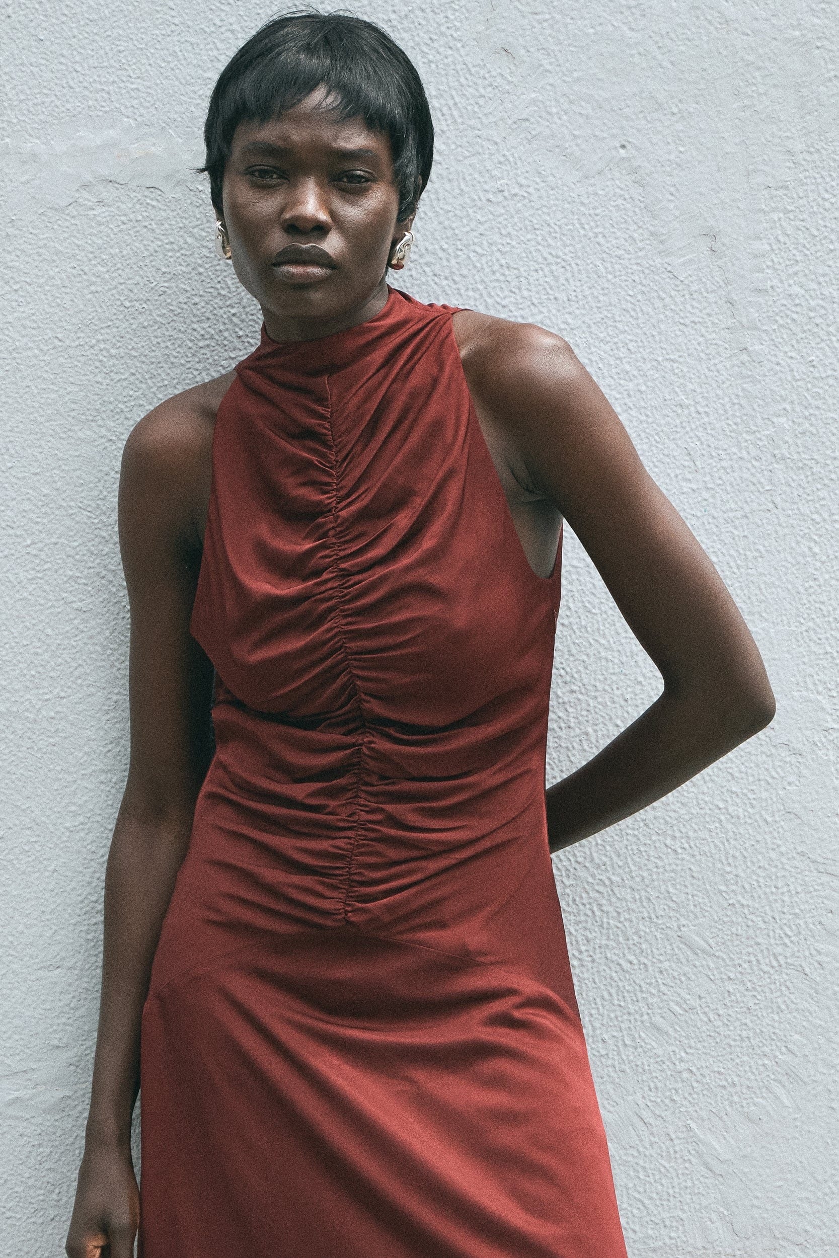 Third Form Allure Gathered Tank Dress - Cabernet - Image 2