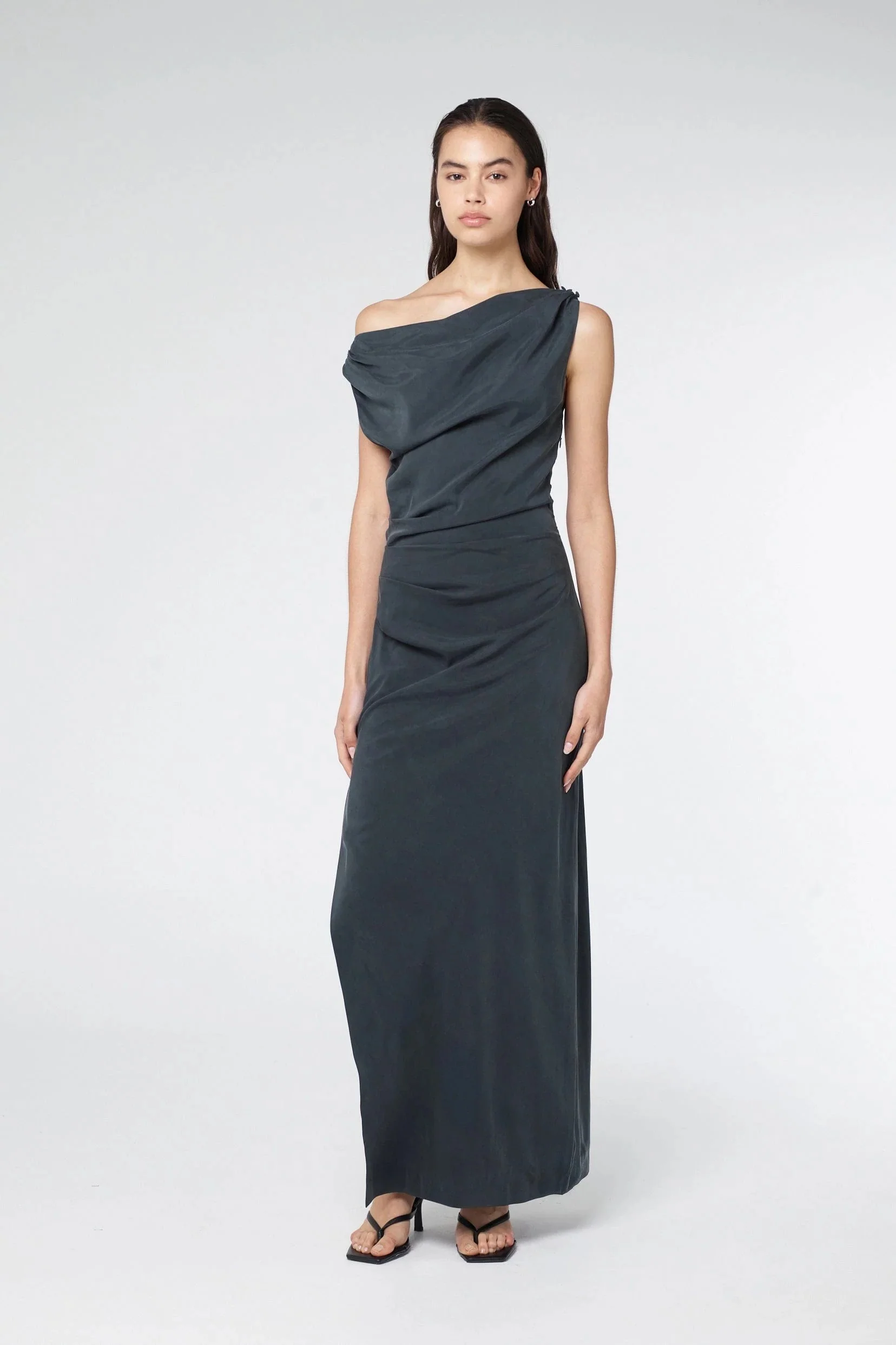 Third Form Athena Off Shoulder Maxi Dress - Ink - Image 3