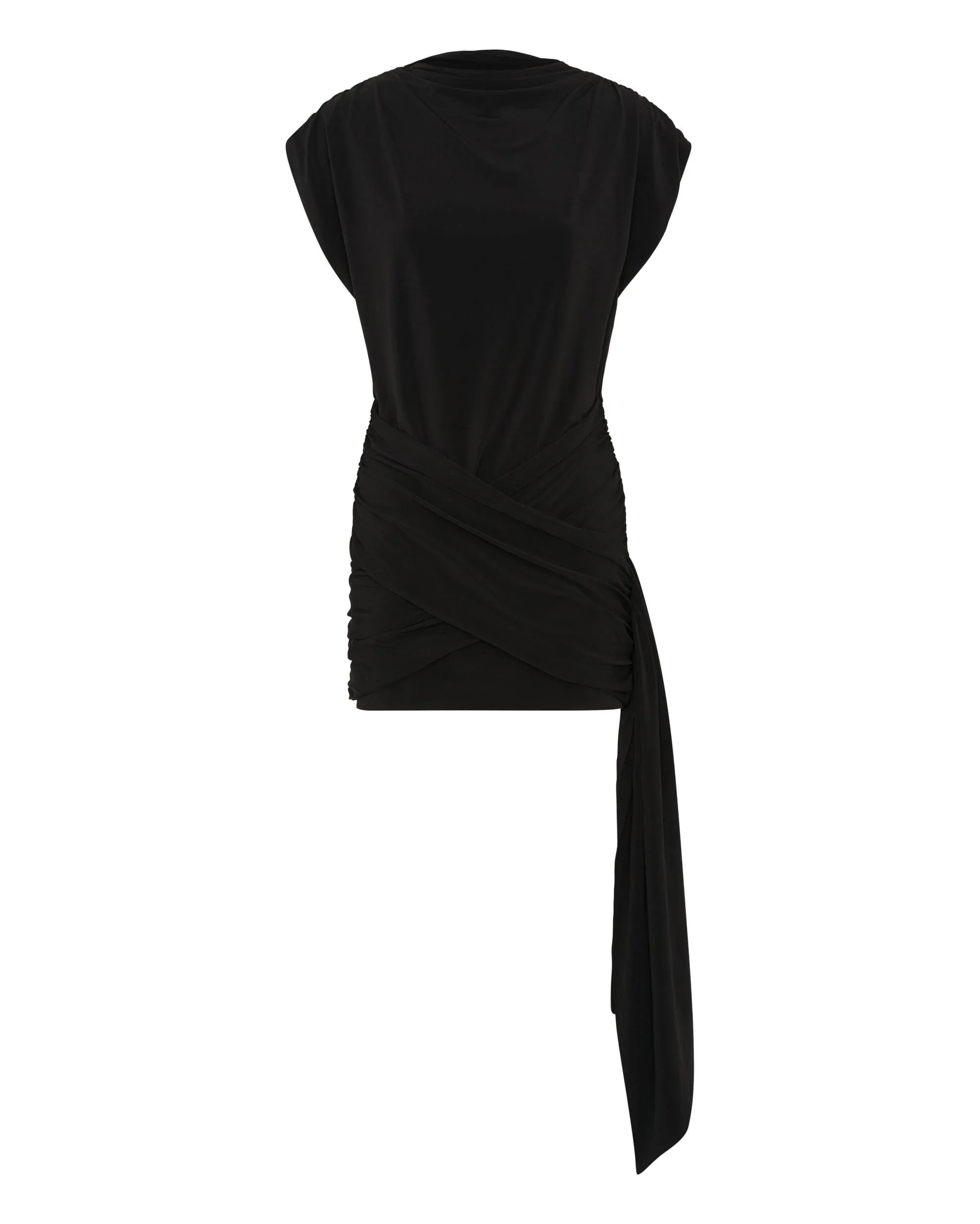 Third Form Aura Draped Mini Dress - Black - Image 5