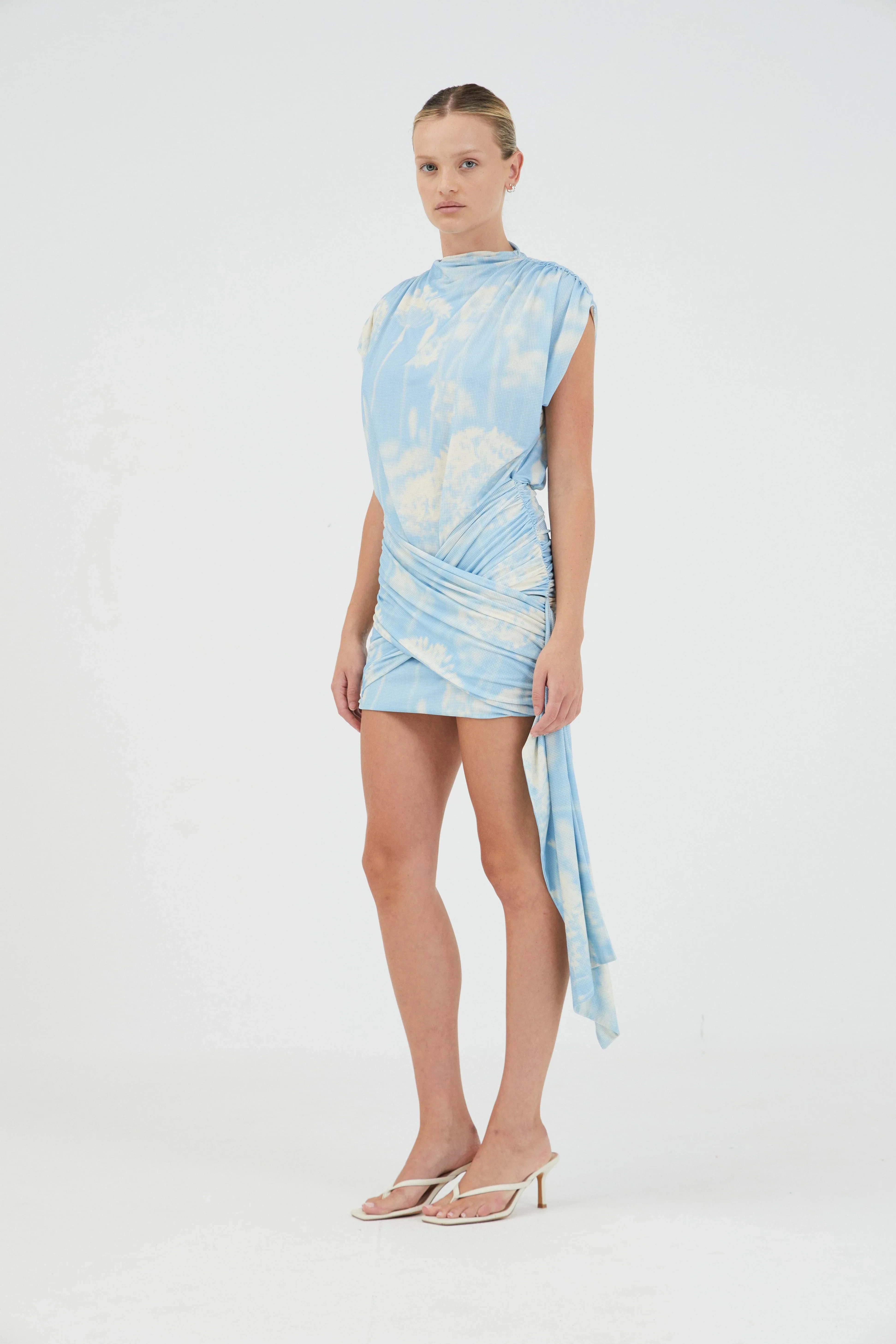 Third Form Aura Draped Mini Dress - Floral Illusion - Image 2
