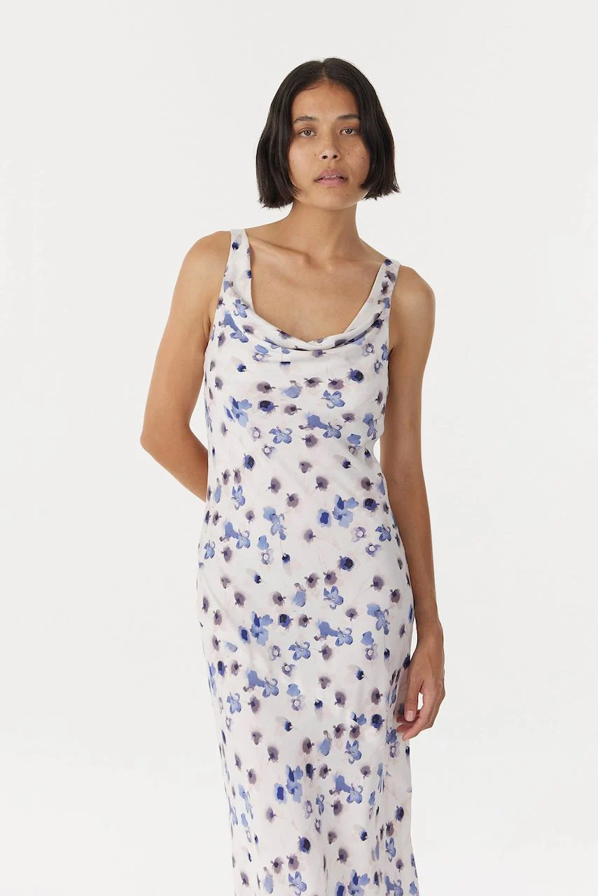 Third Form Blue Bell Cowl Slip Dress - Floral - Image 4