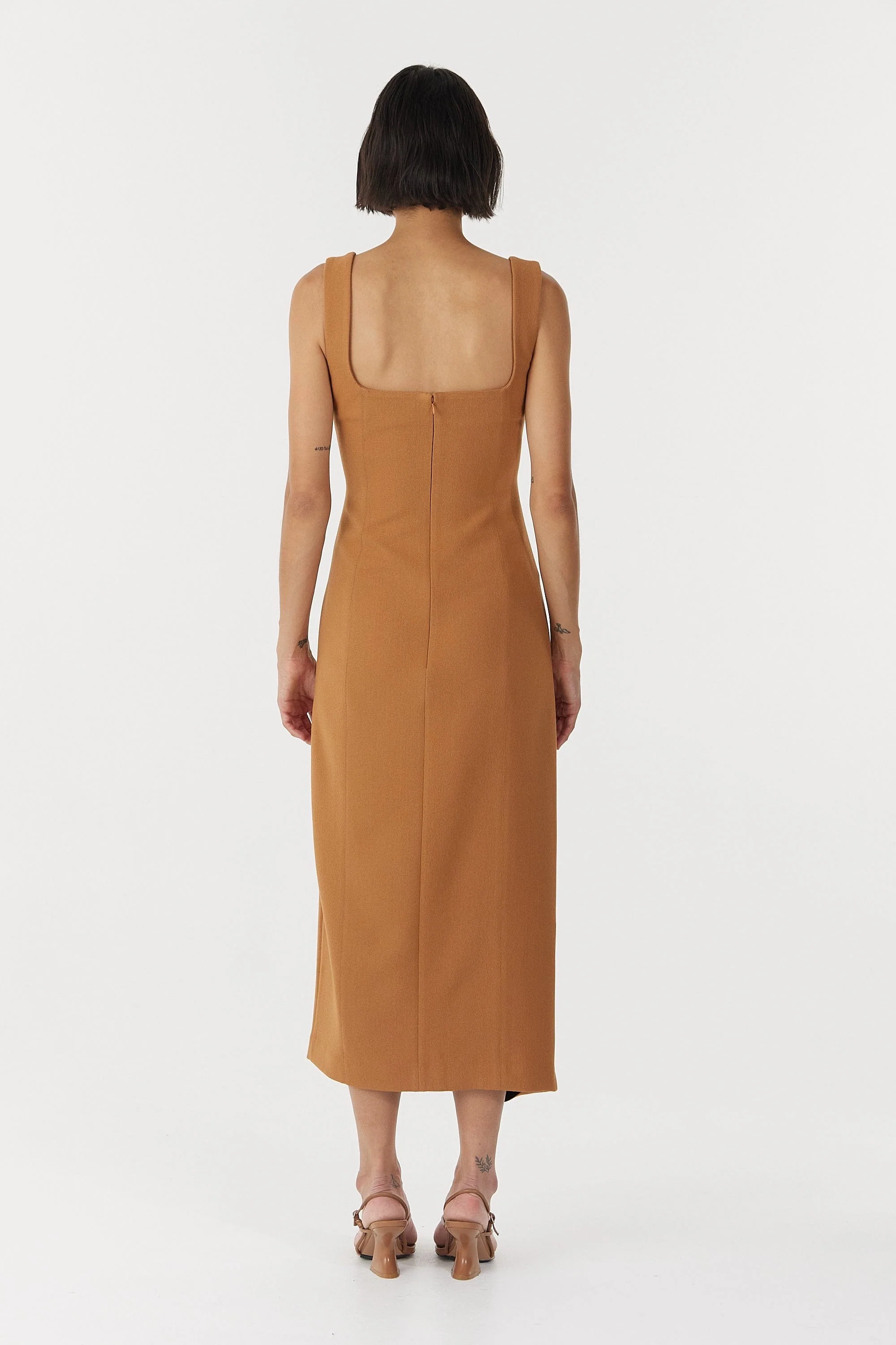 Third Form Enigma Tuck Dress - Camel - Image 5