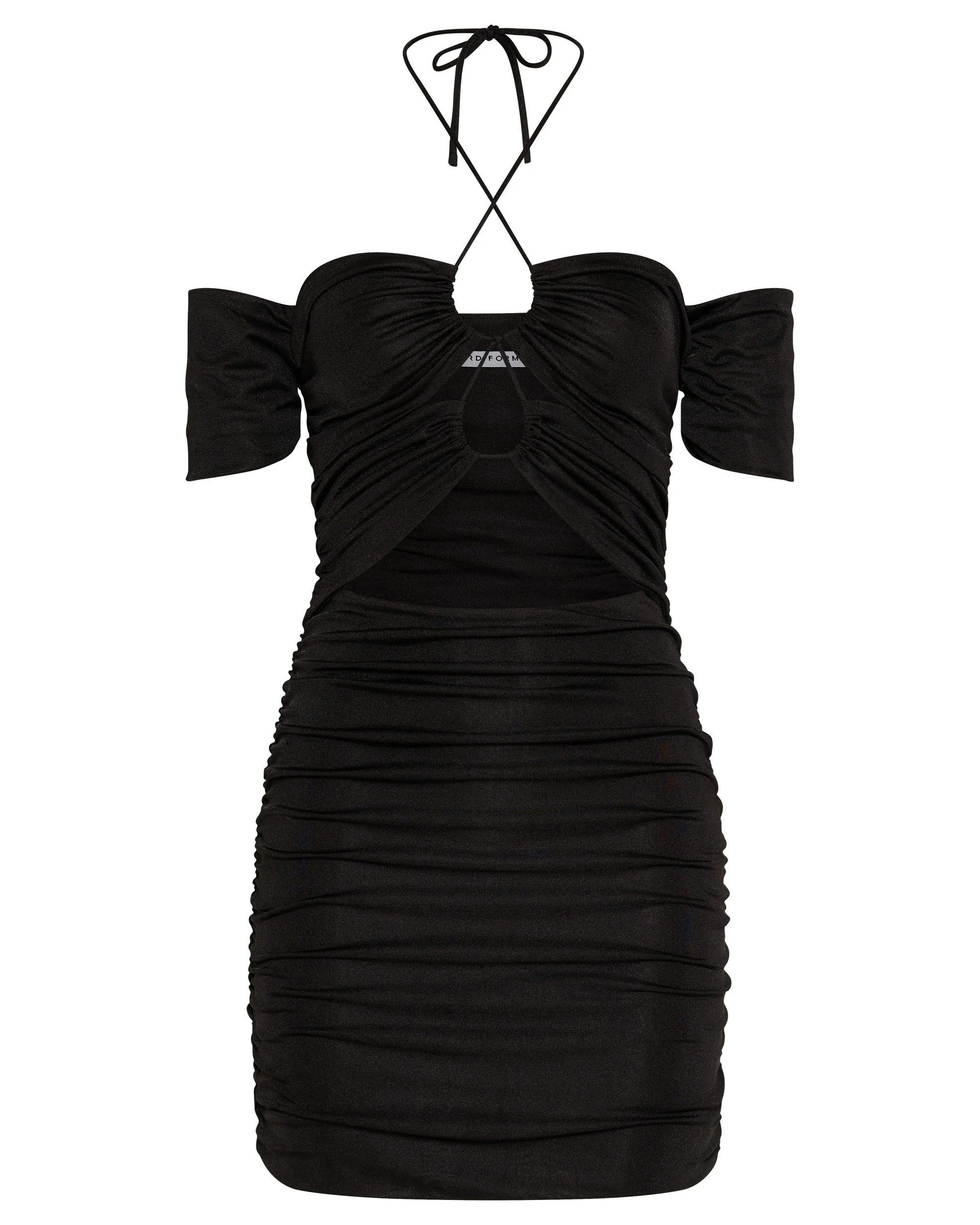 Third Form Look Through Off Shoulder Mini Dress - Black - Image 7