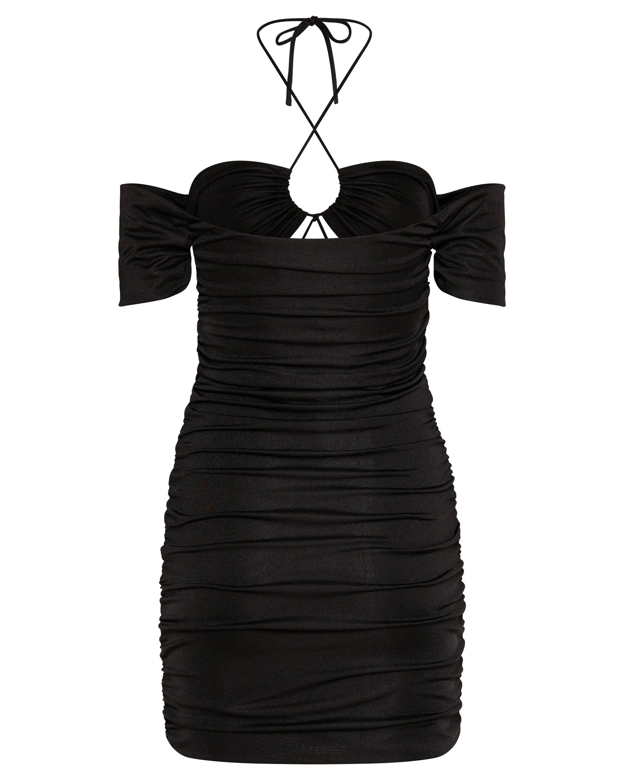 Third Form Look Through Off Shoulder Mini Dress - Black - Image 8