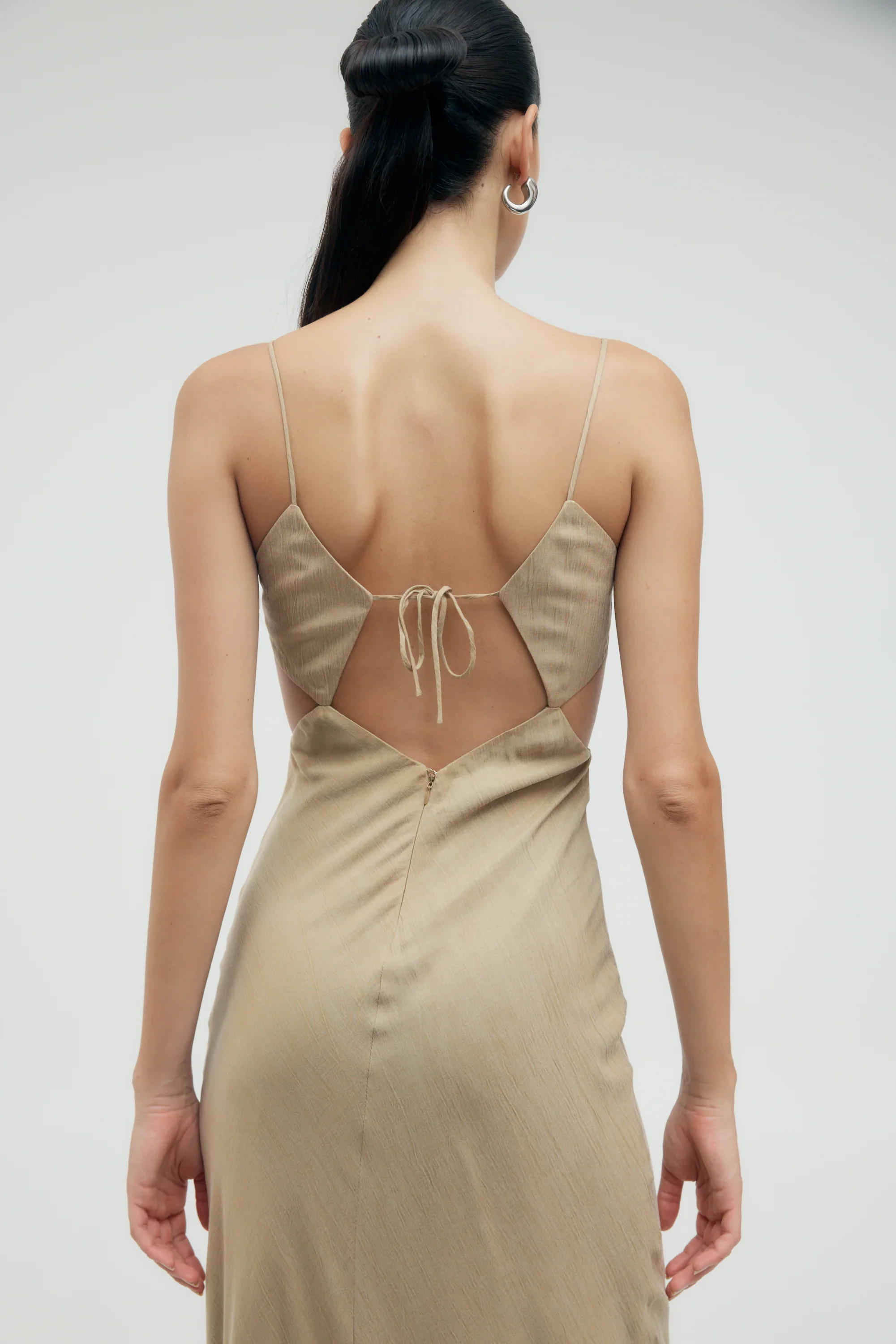 Third Form Pressed Petals Diamond Cut Out Dress - Almond - Image 3