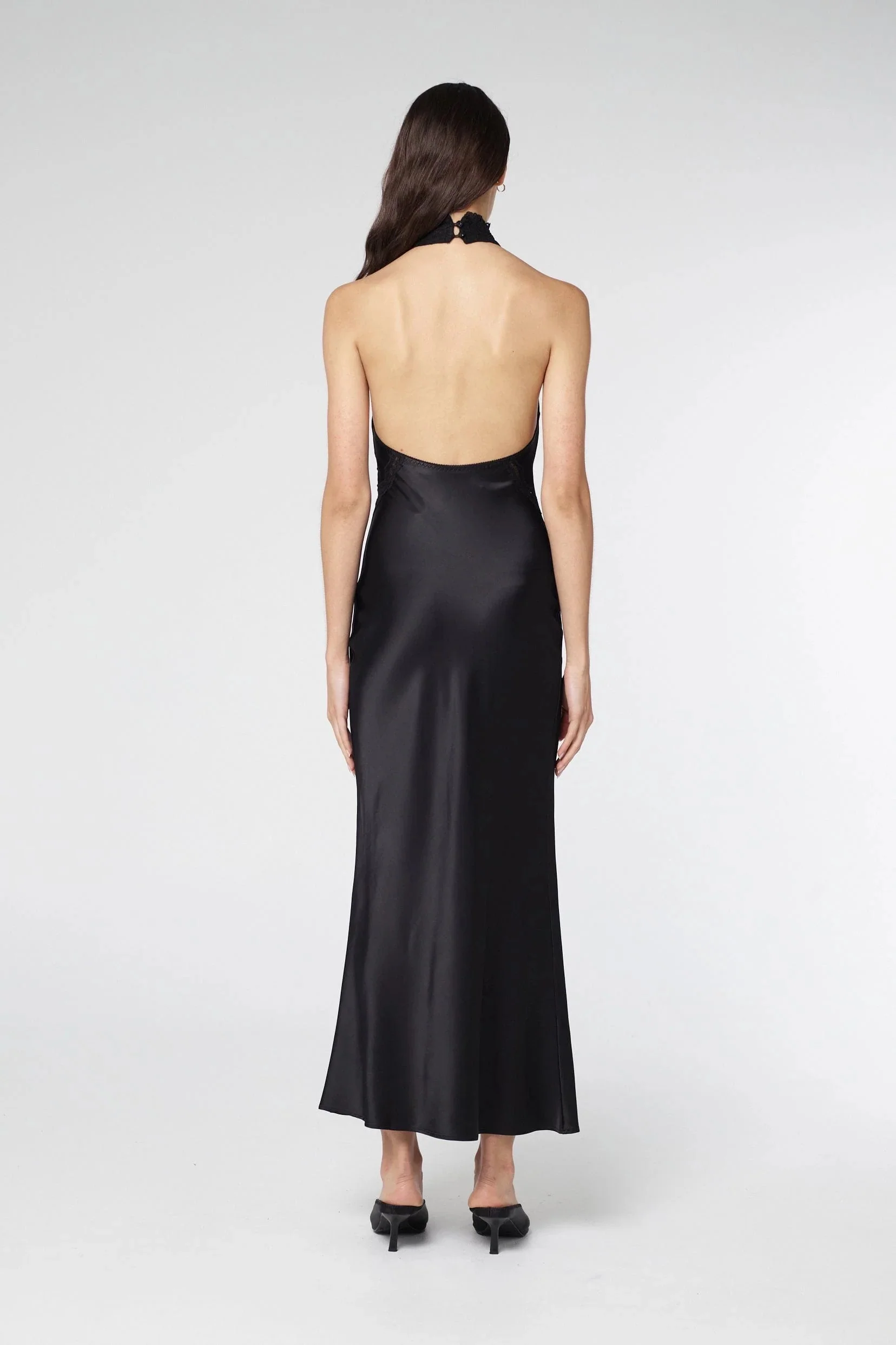 Third Form Serenade Lace Halter Maxi - Black - Image 5